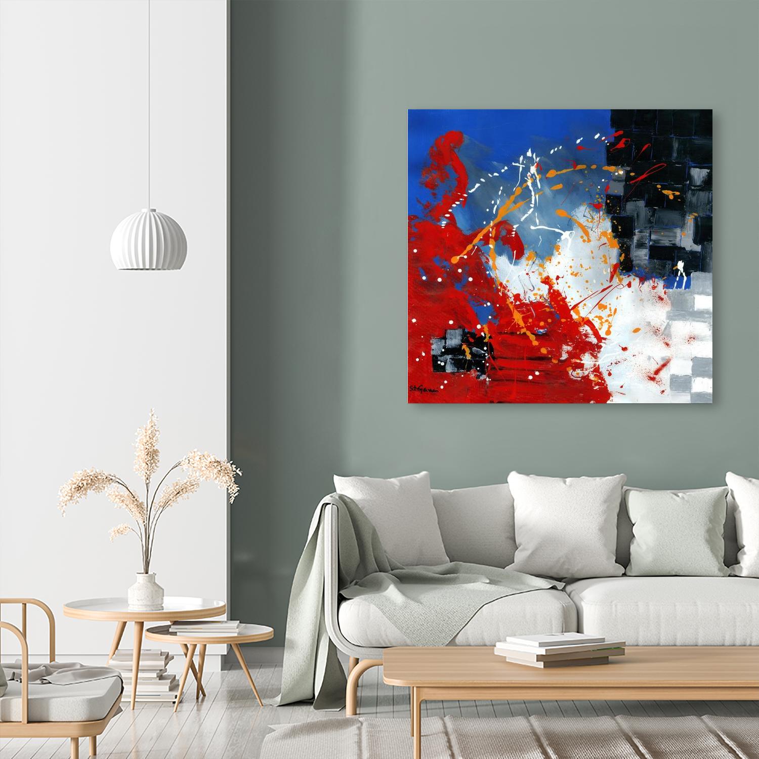 Les traces à suivre by Carole St-Germain on GIANT ART - blue abstract