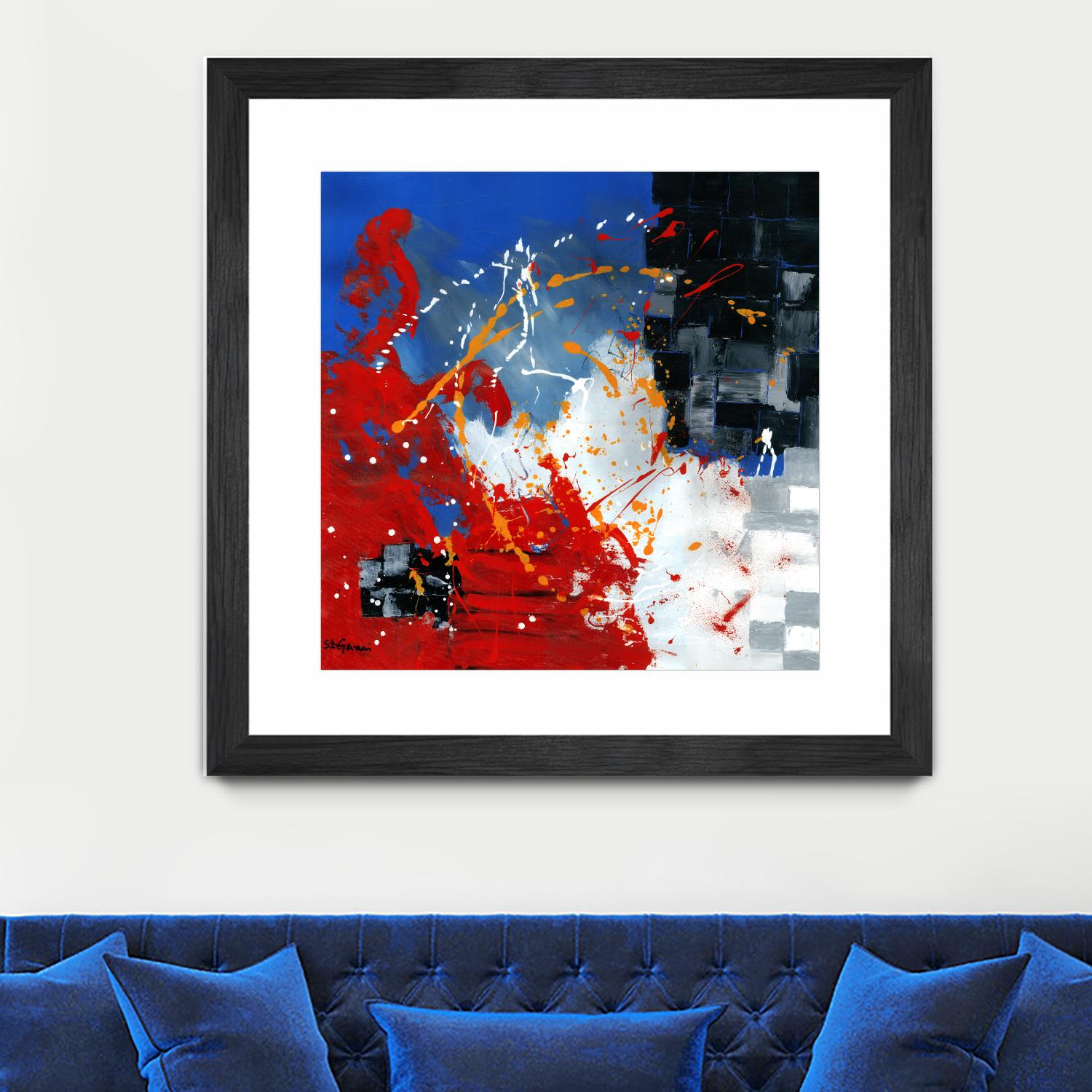 Les traces à suivre by Carole St-Germain on GIANT ART - blue abstract