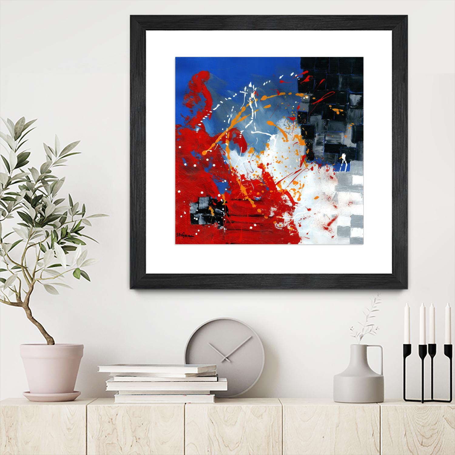 Les traces à suivre by Carole St-Germain on GIANT ART - blue abstract