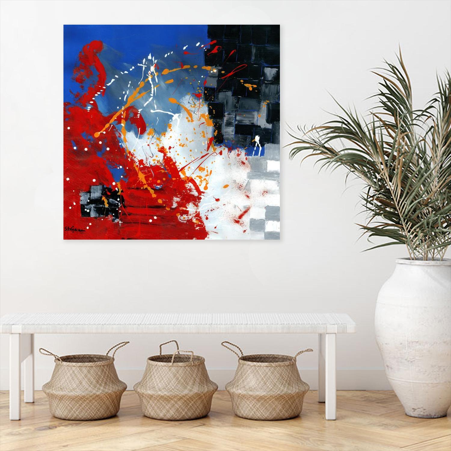 Les traces à suivre by Carole St-Germain on GIANT ART - blue abstract