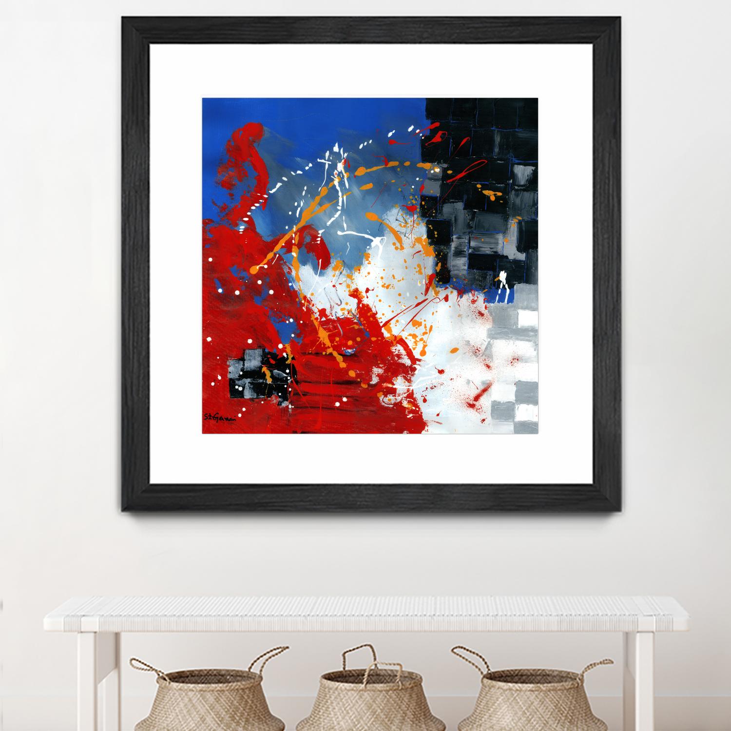 Les traces à suivre by Carole St-Germain on GIANT ART - blue abstract