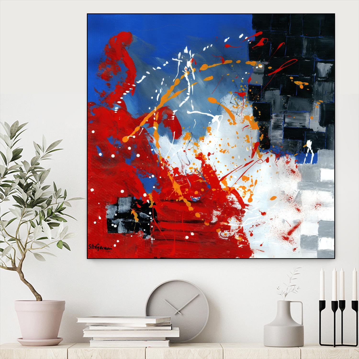 Les traces à suivre by Carole St-Germain on GIANT ART - blue abstract