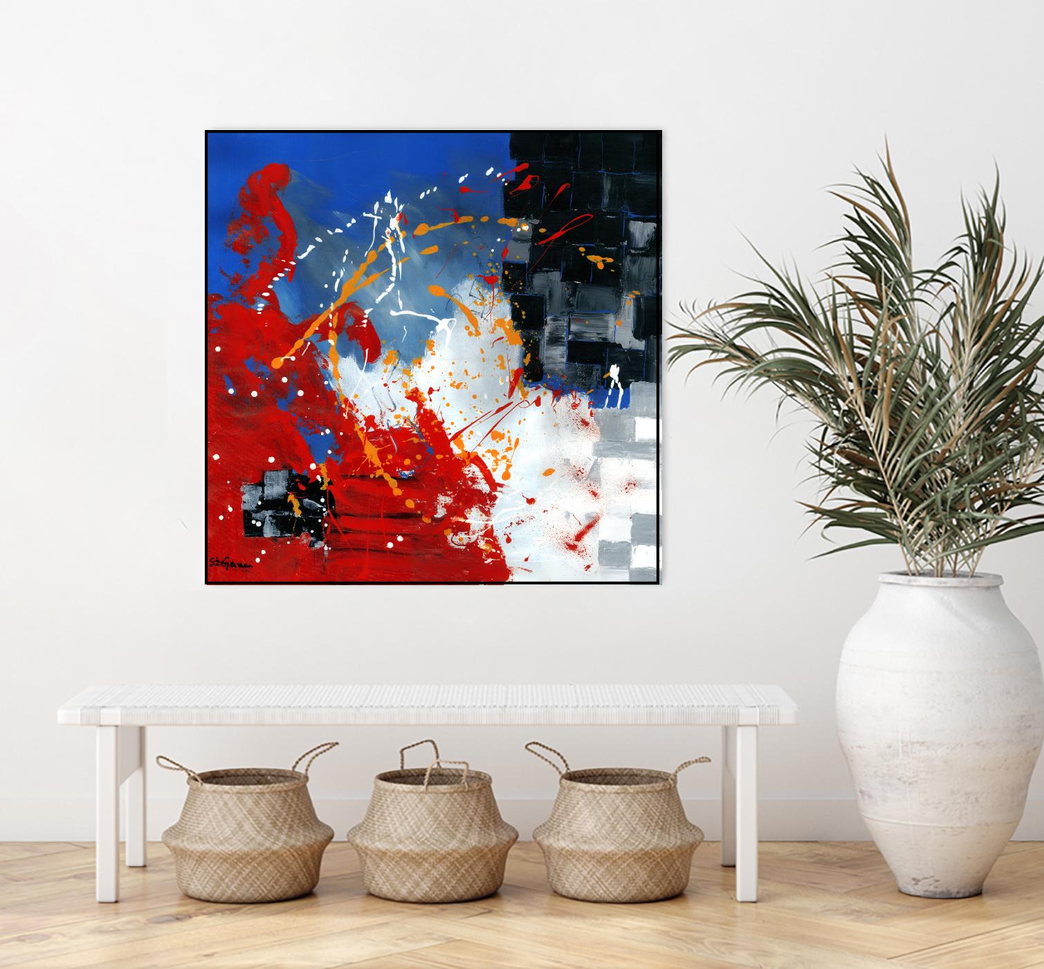 Les traces à suivre by Carole St-Germain on GIANT ART - blue abstract