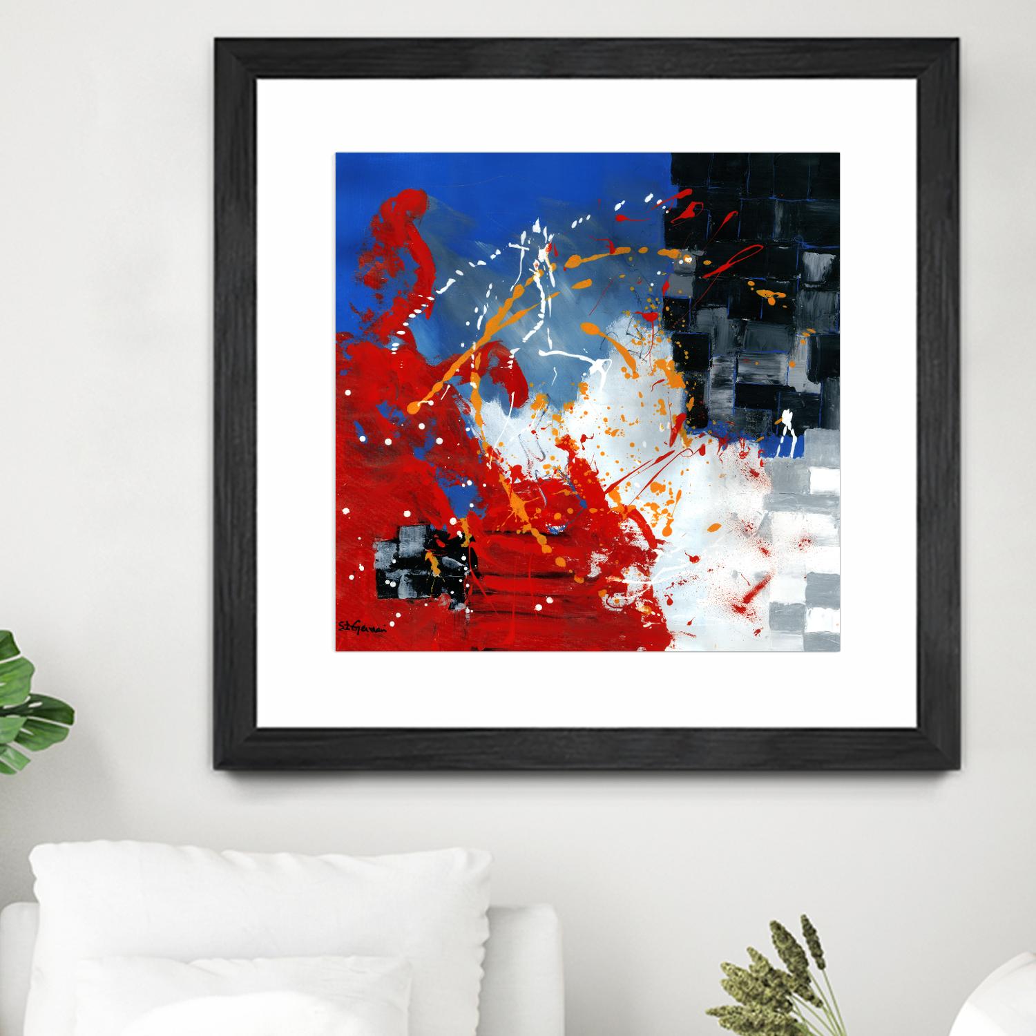 Les traces à suivre by Carole St-Germain on GIANT ART - blue abstract