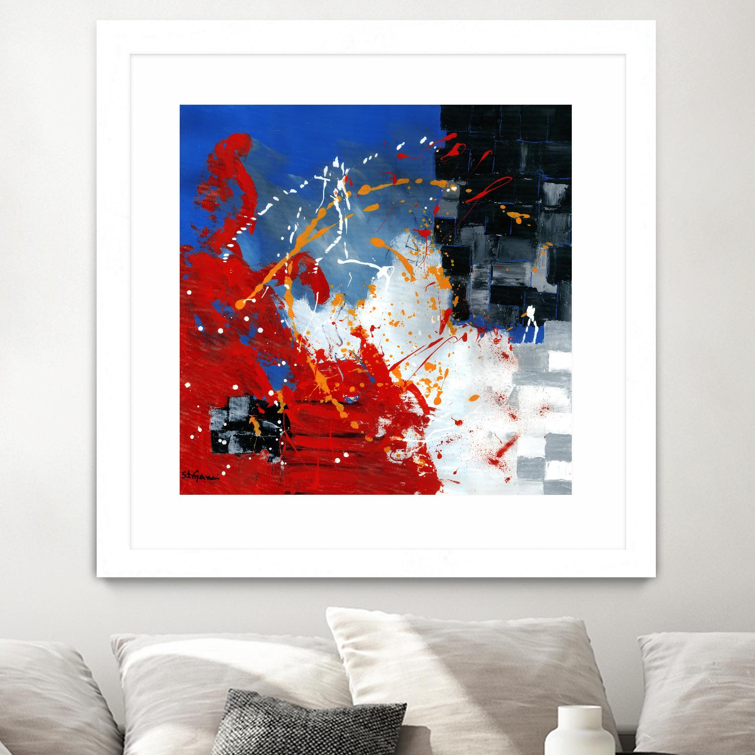 Les traces à suivre by Carole St-Germain on GIANT ART - blue abstract