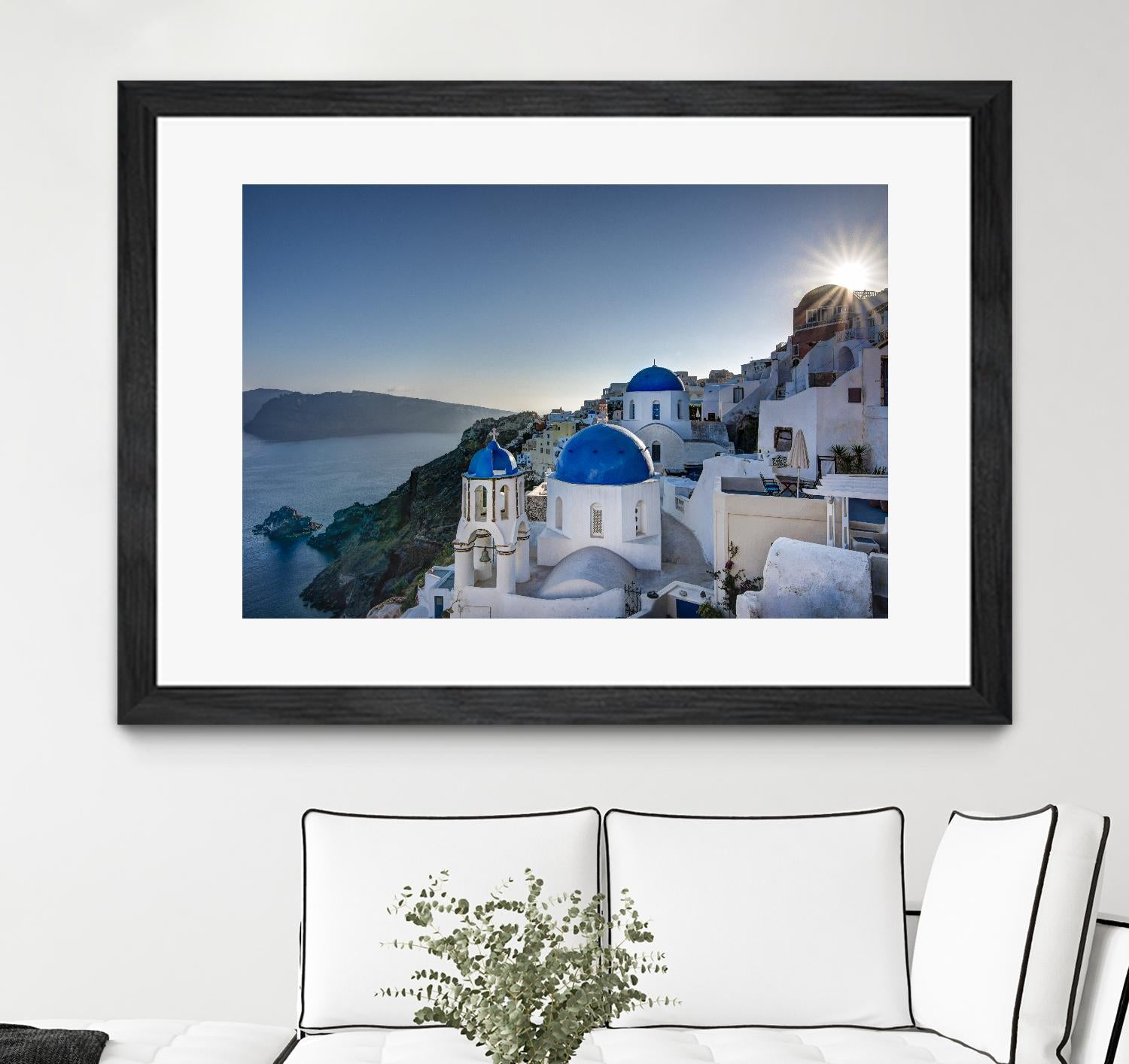 Beautiful blue domes of Santorini, Greece by Nick Jackson on GIANT ART - blue photographe