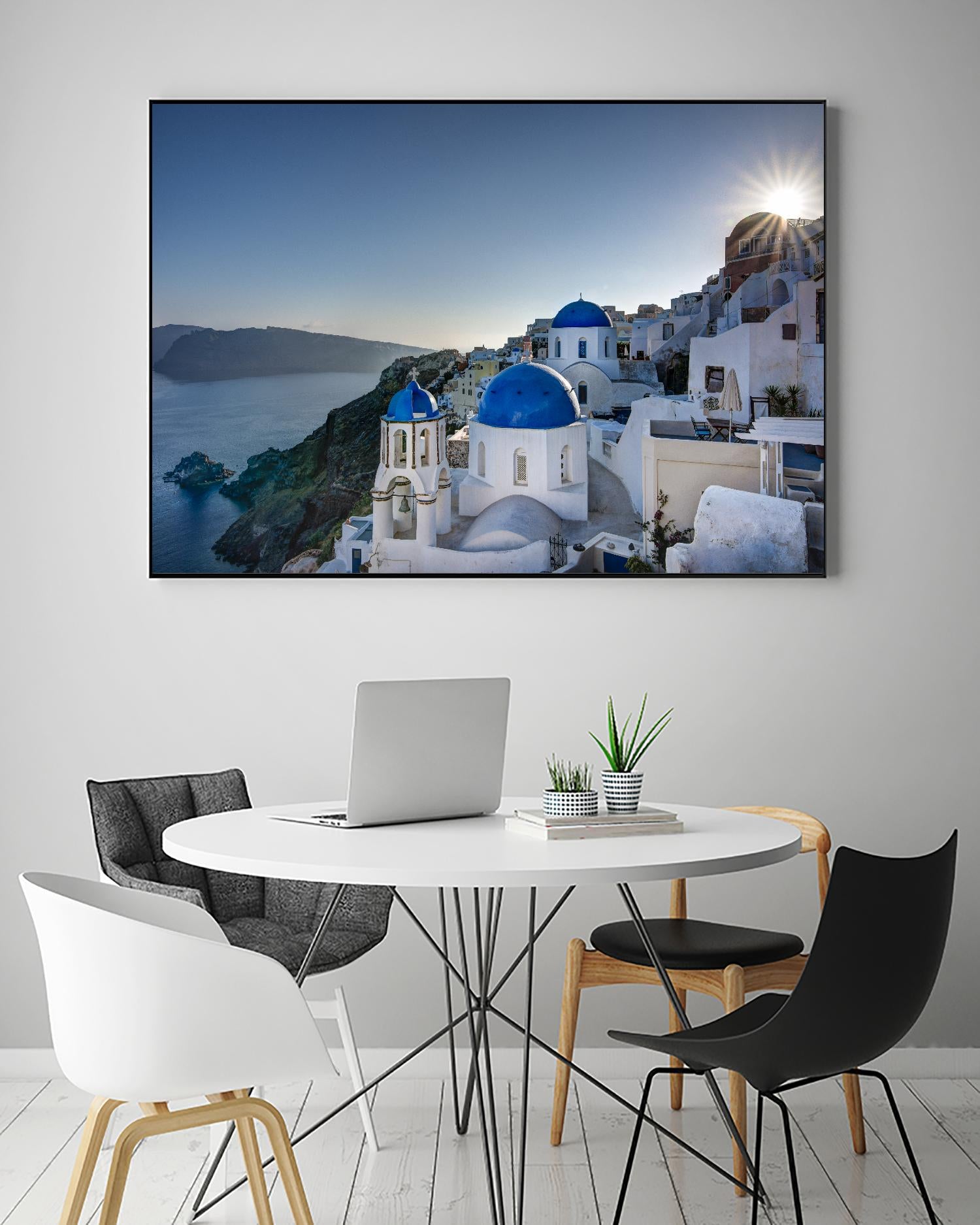 Beautiful blue domes of Santorini, Greece by Nick Jackson on GIANT ART - blue photographe