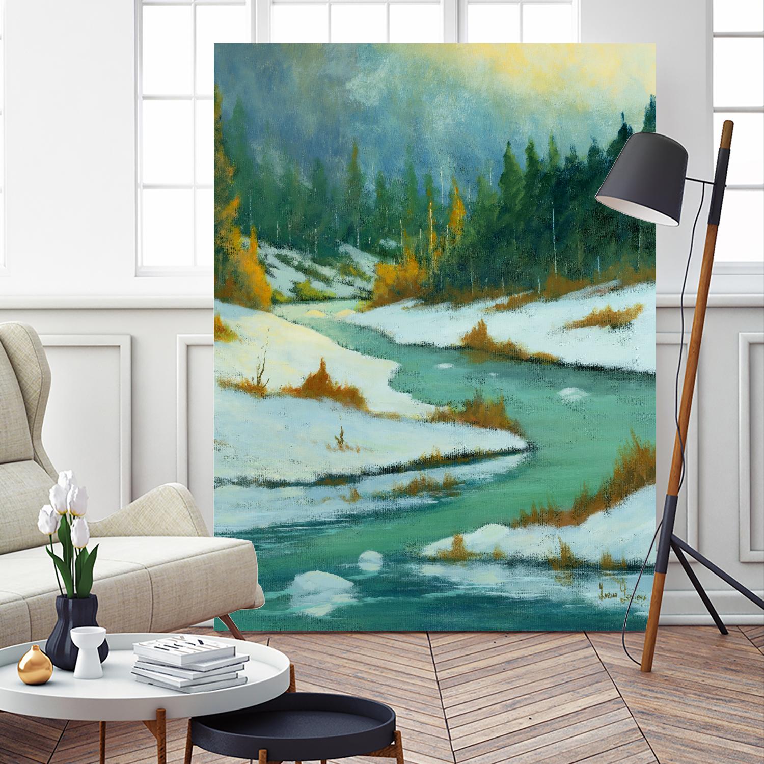 Le dégel by Yvon Lemieux on GIANT ART - green landscape