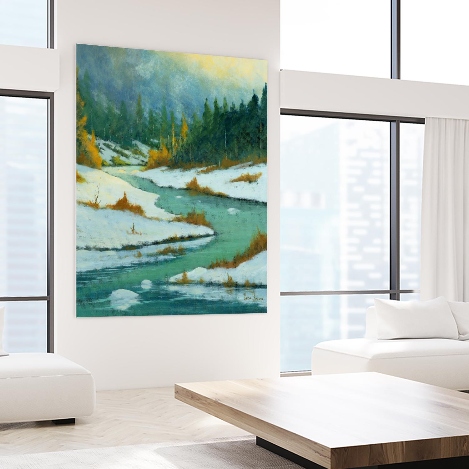 Le dégel by Yvon Lemieux on GIANT ART - green landscape