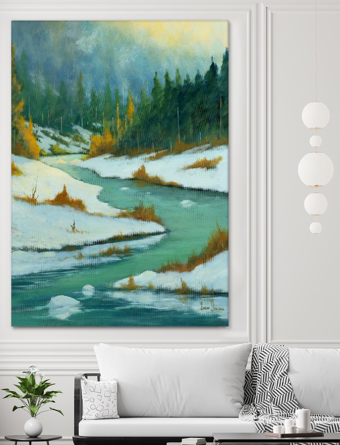 Le dégel by Yvon Lemieux on GIANT ART - green landscape