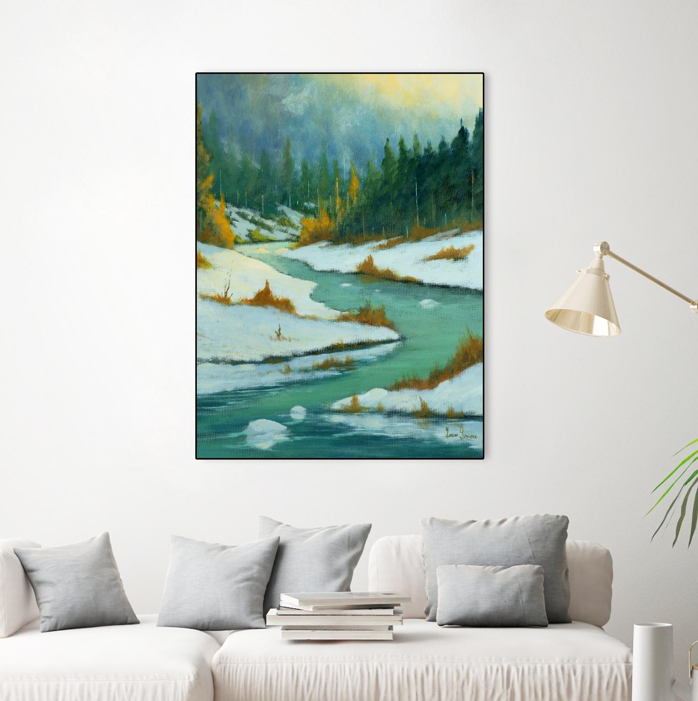 Le dégel by Yvon Lemieux on GIANT ART - green landscape