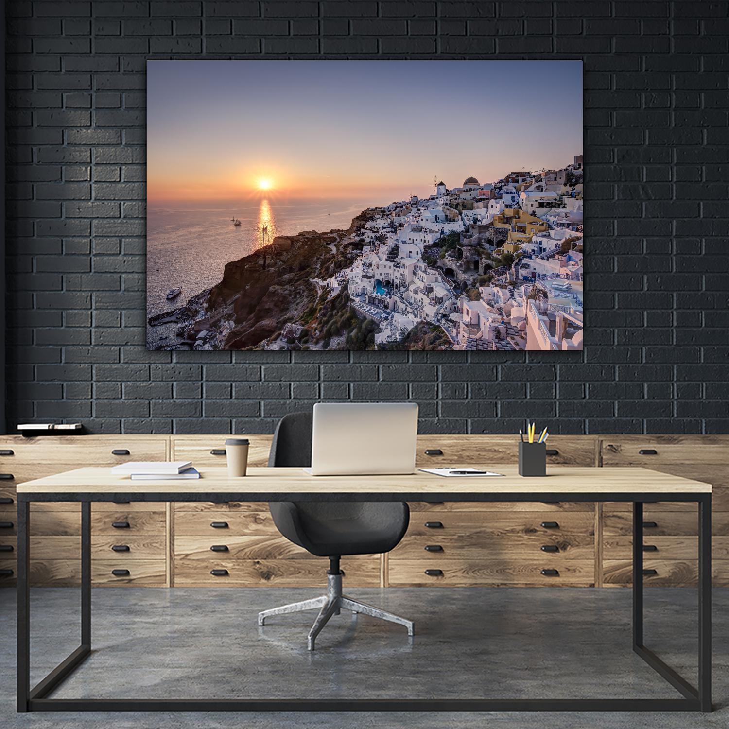 Sailing into the sunset, Oia, Greece by Nick Jackson on GIANT ART - blue landscape