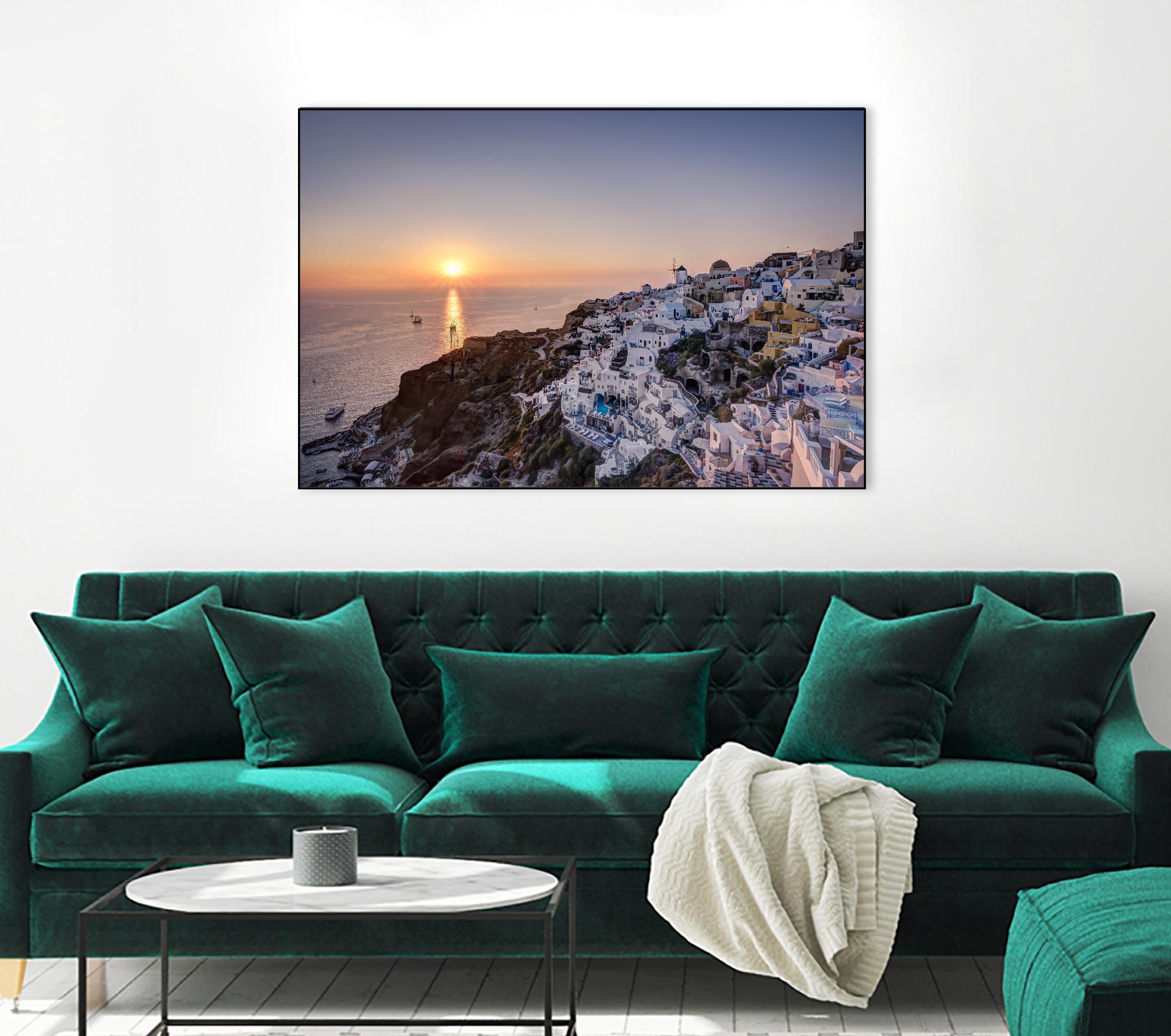 Sailing into the sunset, Oia, Greece by Nick Jackson on GIANT ART - blue landscape