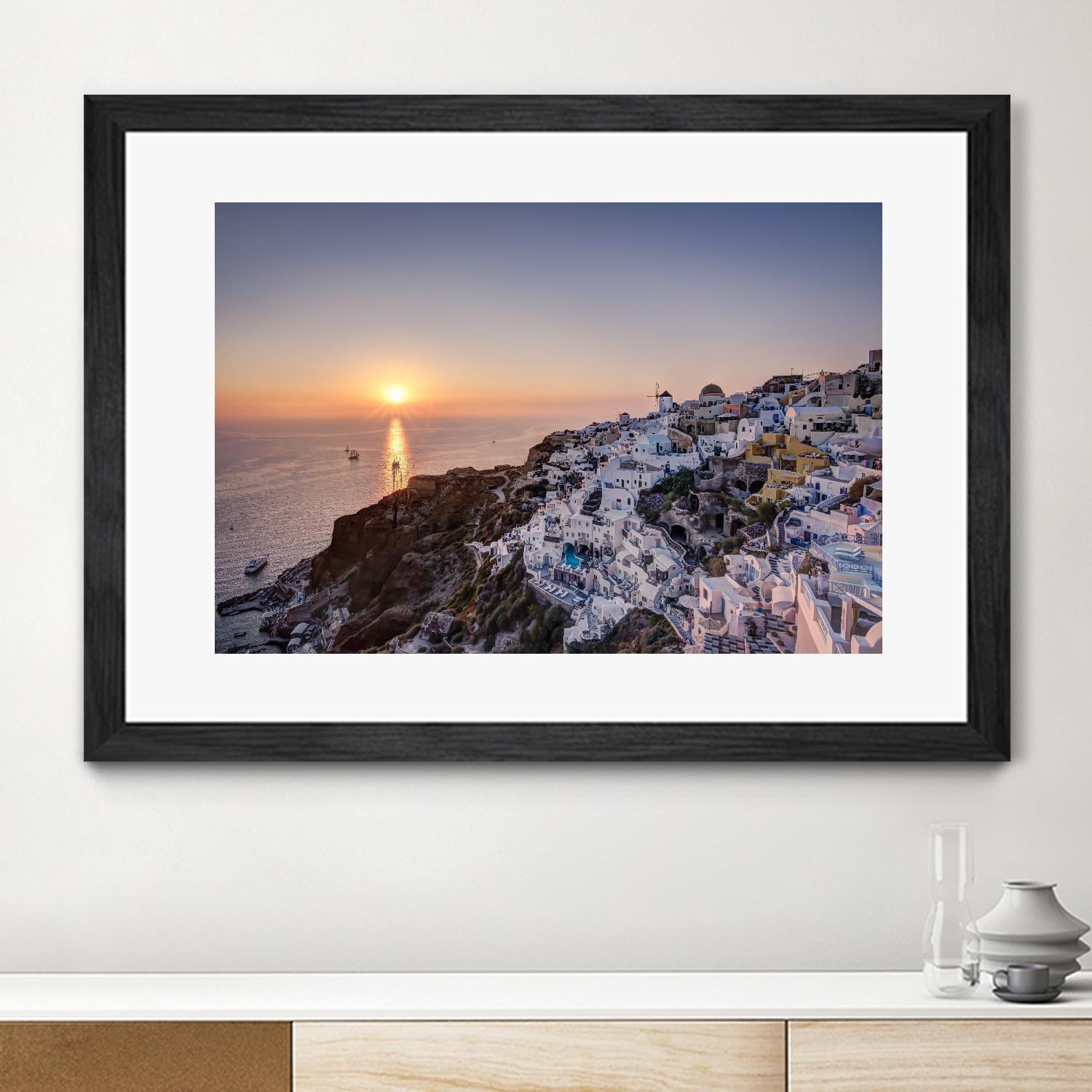 Sailing into the sunset, Oia, Greece by Nick Jackson on GIANT ART - blue landscape