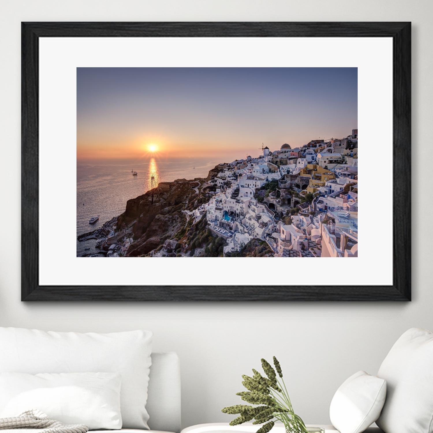 Sailing into the sunset, Oia, Greece by Nick Jackson on GIANT ART - blue landscape