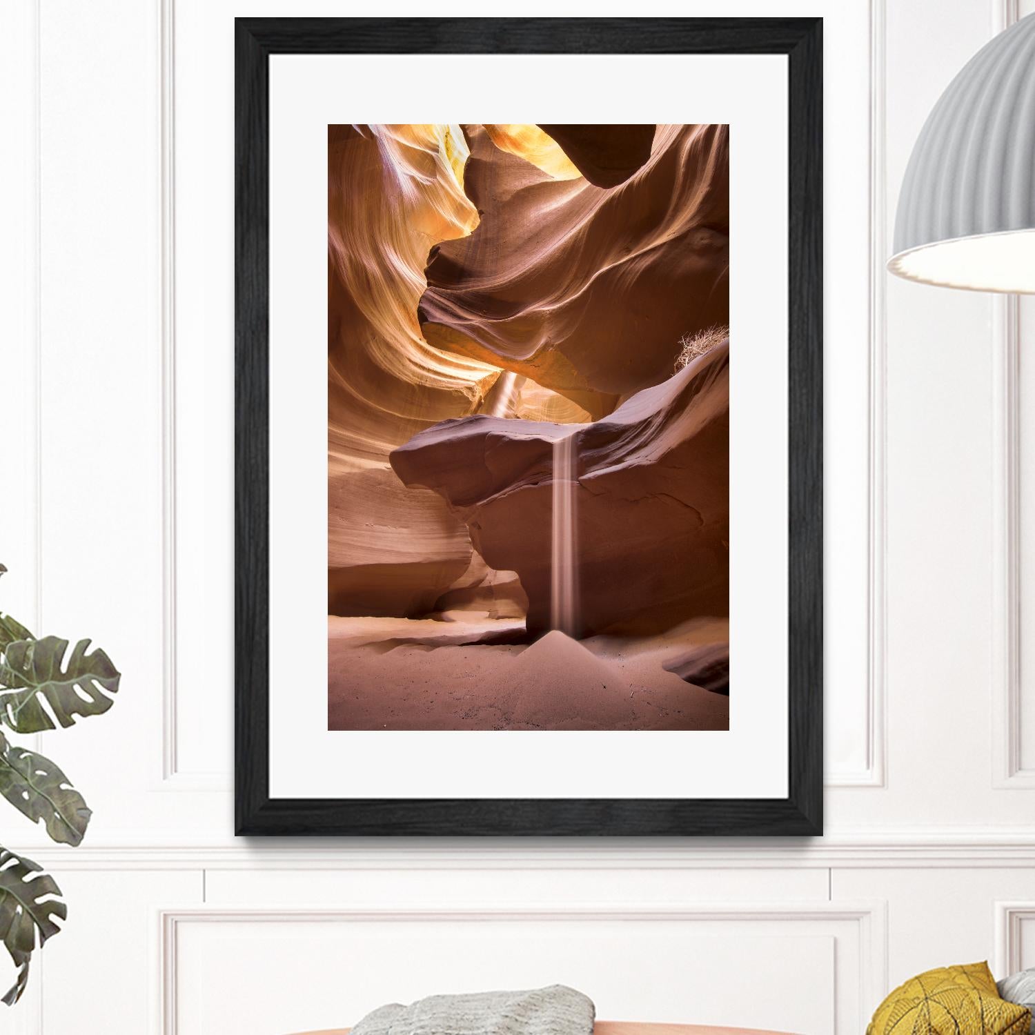 Sand pours through Antelope Canyon by Nick Jackson on GIANT ART - yellow landscape