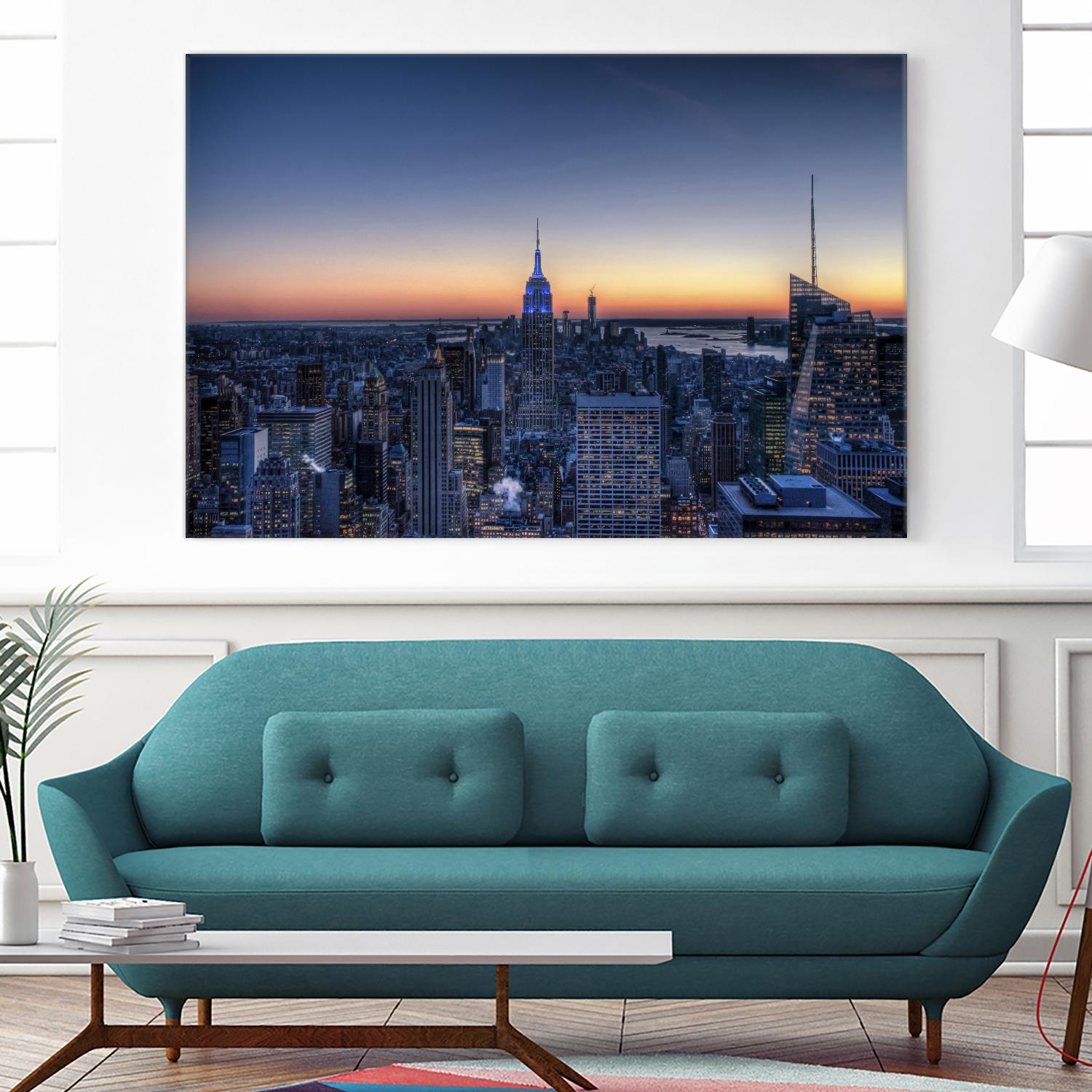 Top of the Rockefeller Center, New York by Nick Jackson on GIANT ART - blue city scene