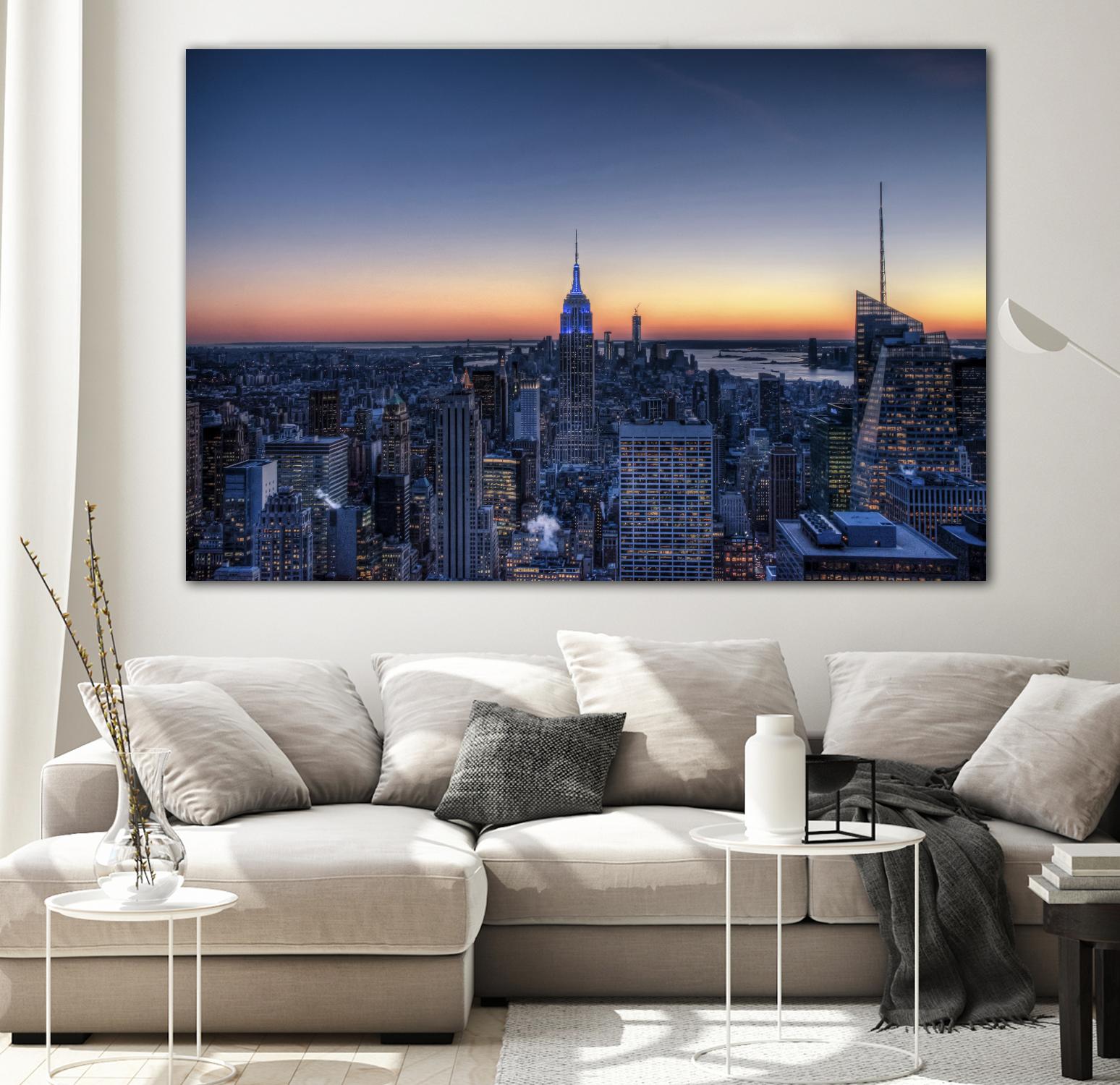 Top of the Rockefeller Center, New York by Nick Jackson on GIANT ART - blue city scene