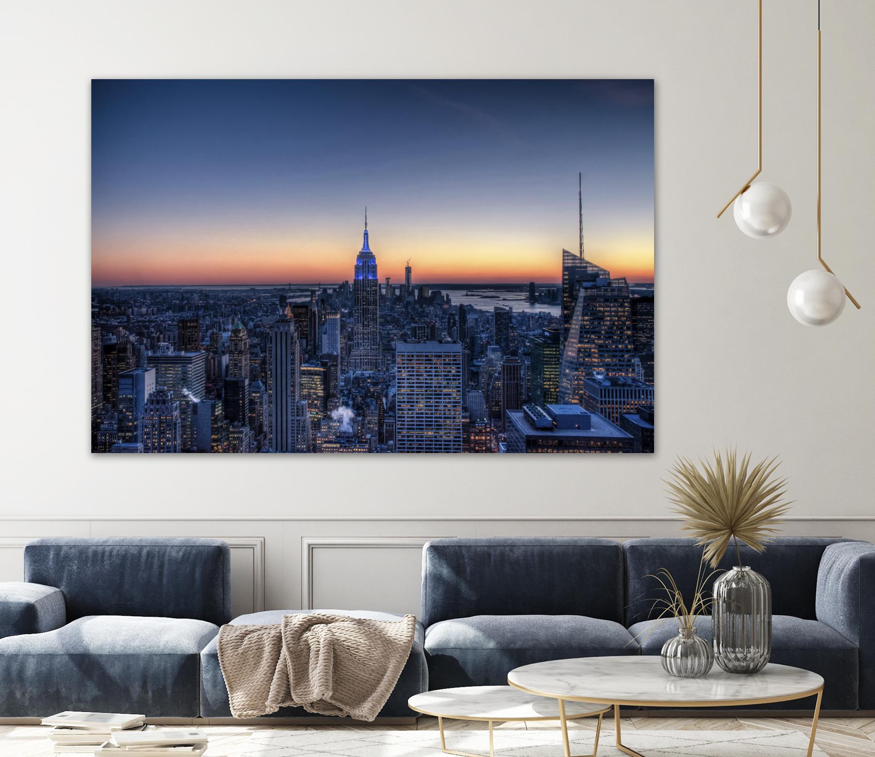 Top of the Rockefeller Center, New York by Nick Jackson on GIANT ART - blue city scene