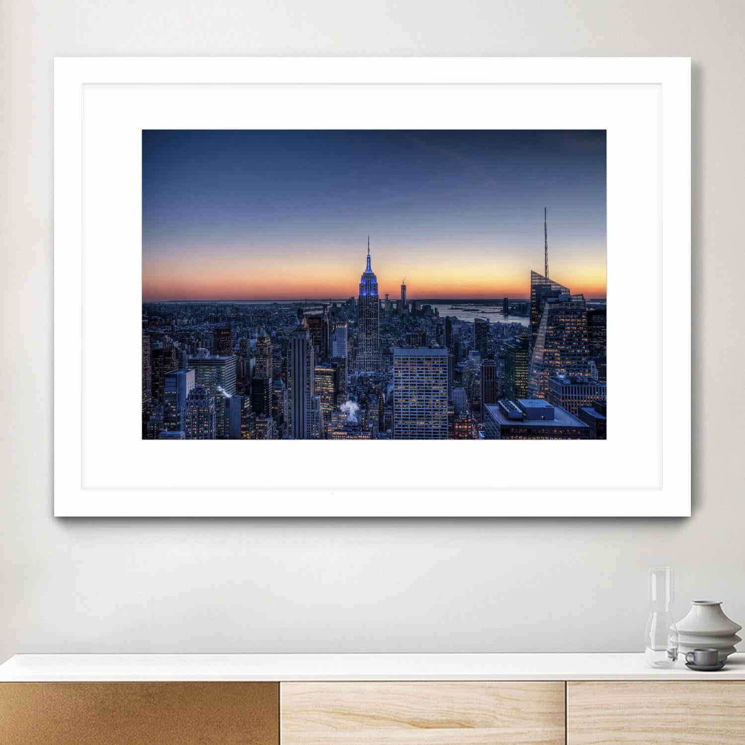 Top of the Rockefeller Center, New York by Nick Jackson on GIANT ART - blue city scene