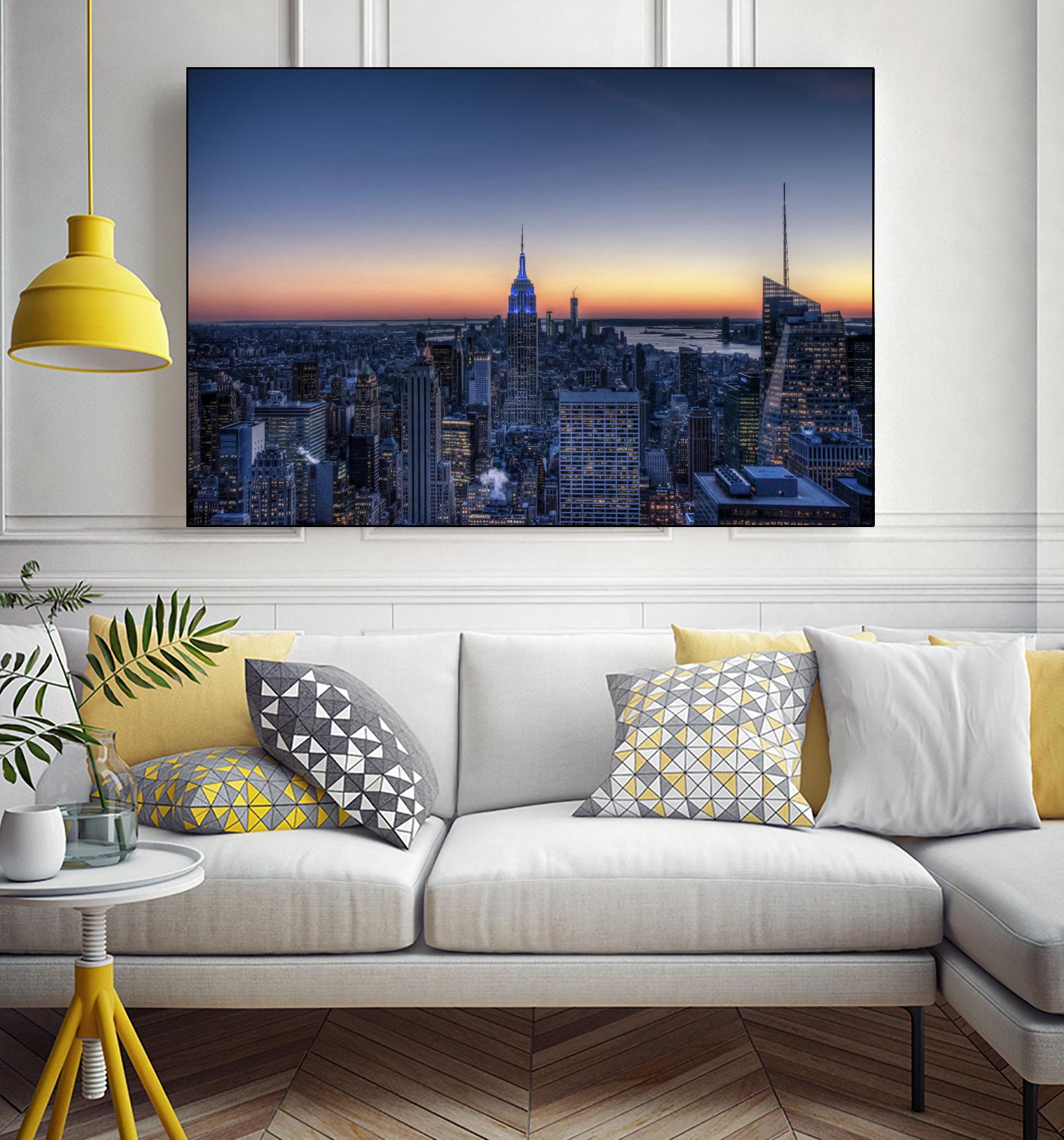 Top of the Rockefeller Center, New York by Nick Jackson on GIANT ART - blue city scene