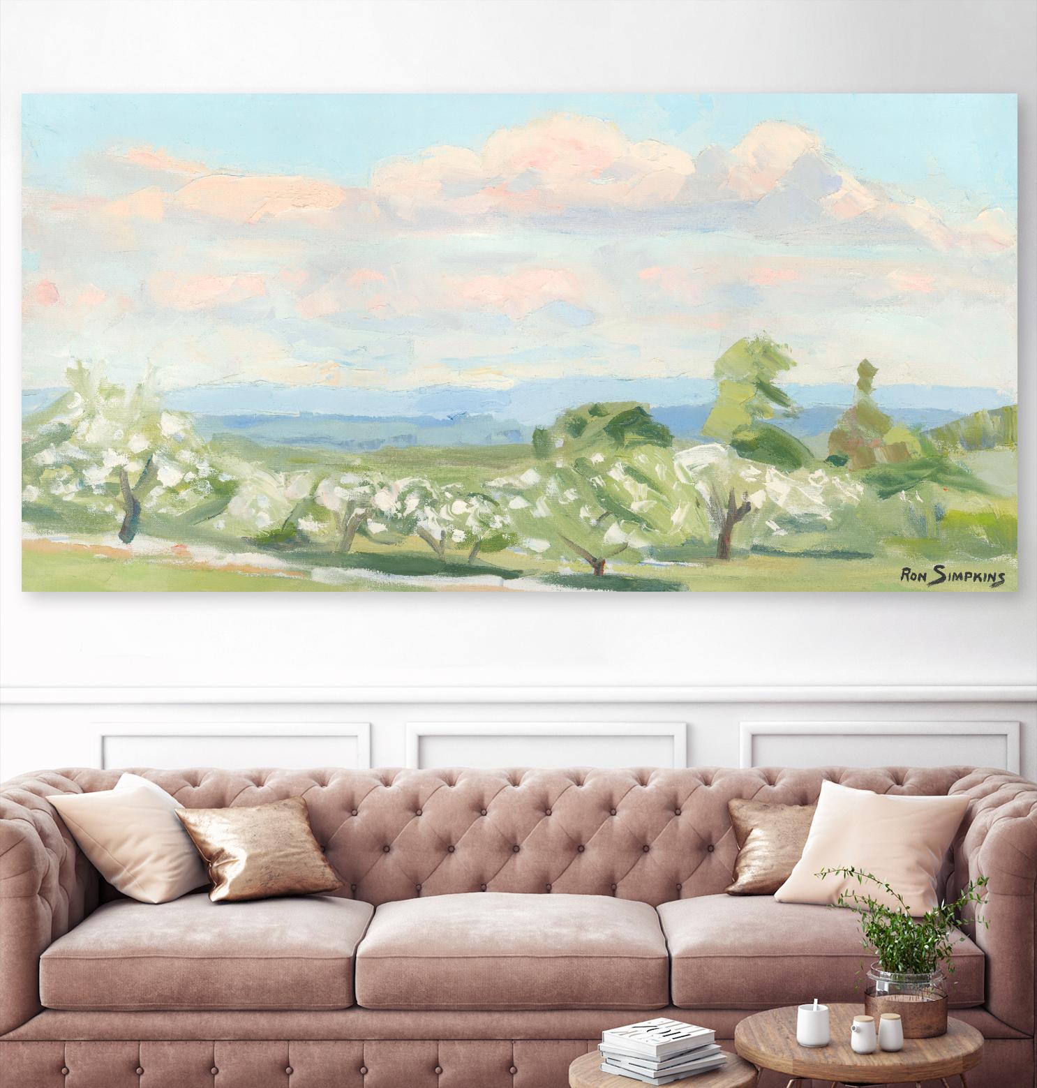 Apple Orchards & Cotton Candy Clouds by Ron Simpkins on GIANT ART - blue landscape