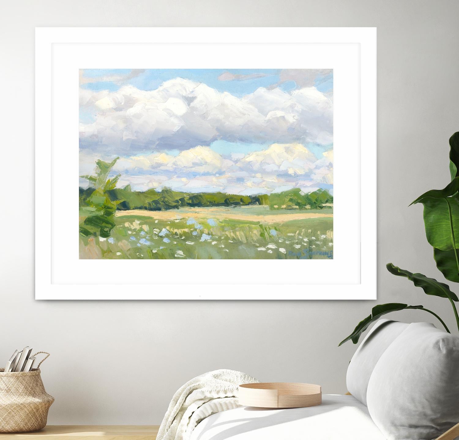 Blue Chickory Fields by Ron Simpkins on GIANT ART - green landscape canadiens