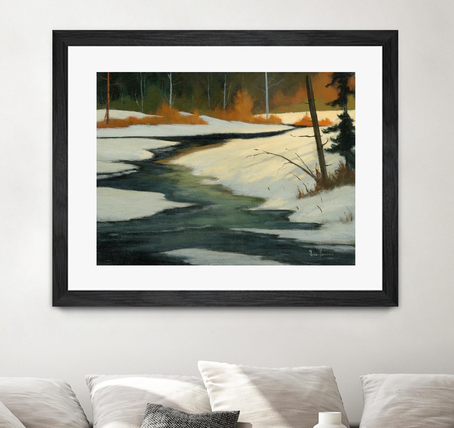 Un petit coin caché by Yvon Lemieux on GIANT ART - green landscape artistes du québec