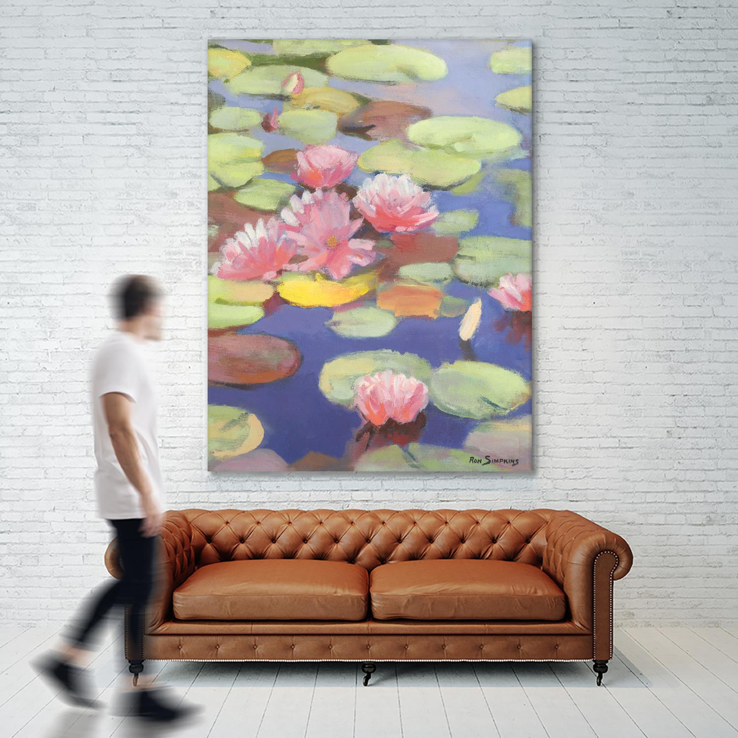 Passion in Pink by Ron Simpkins on GIANT ART - green floral