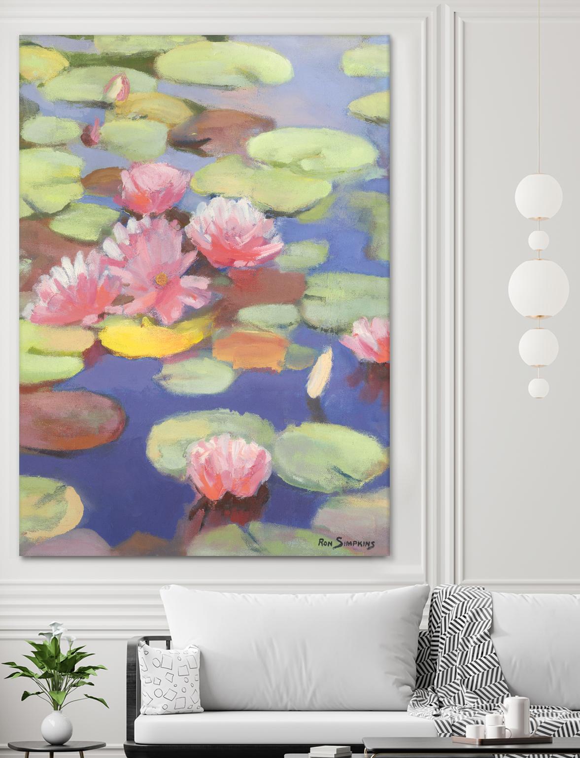 Passion in Pink by Ron Simpkins on GIANT ART - green floral