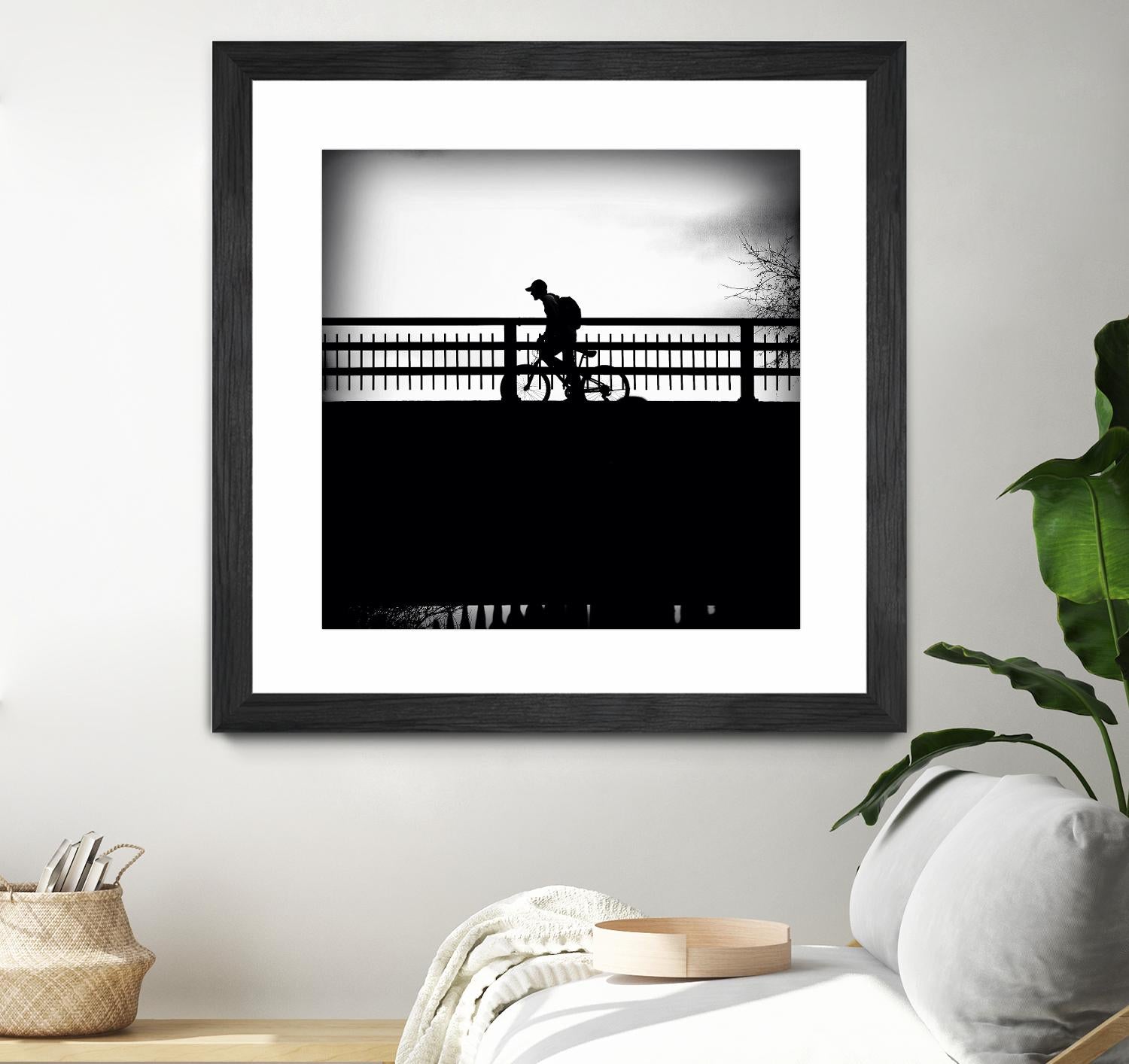 Lone Rider by Jean-François Dupuis on GIANT ART - white black & white bicyclette