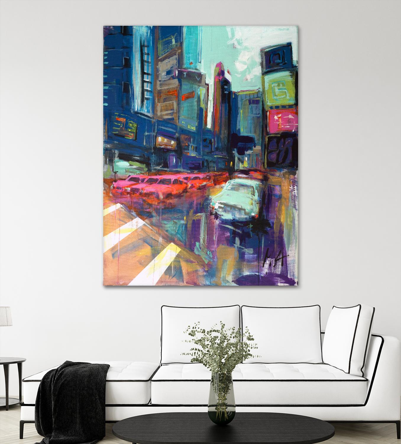 Trafic City by Marc Archambault on GIANT ART - pink city scene