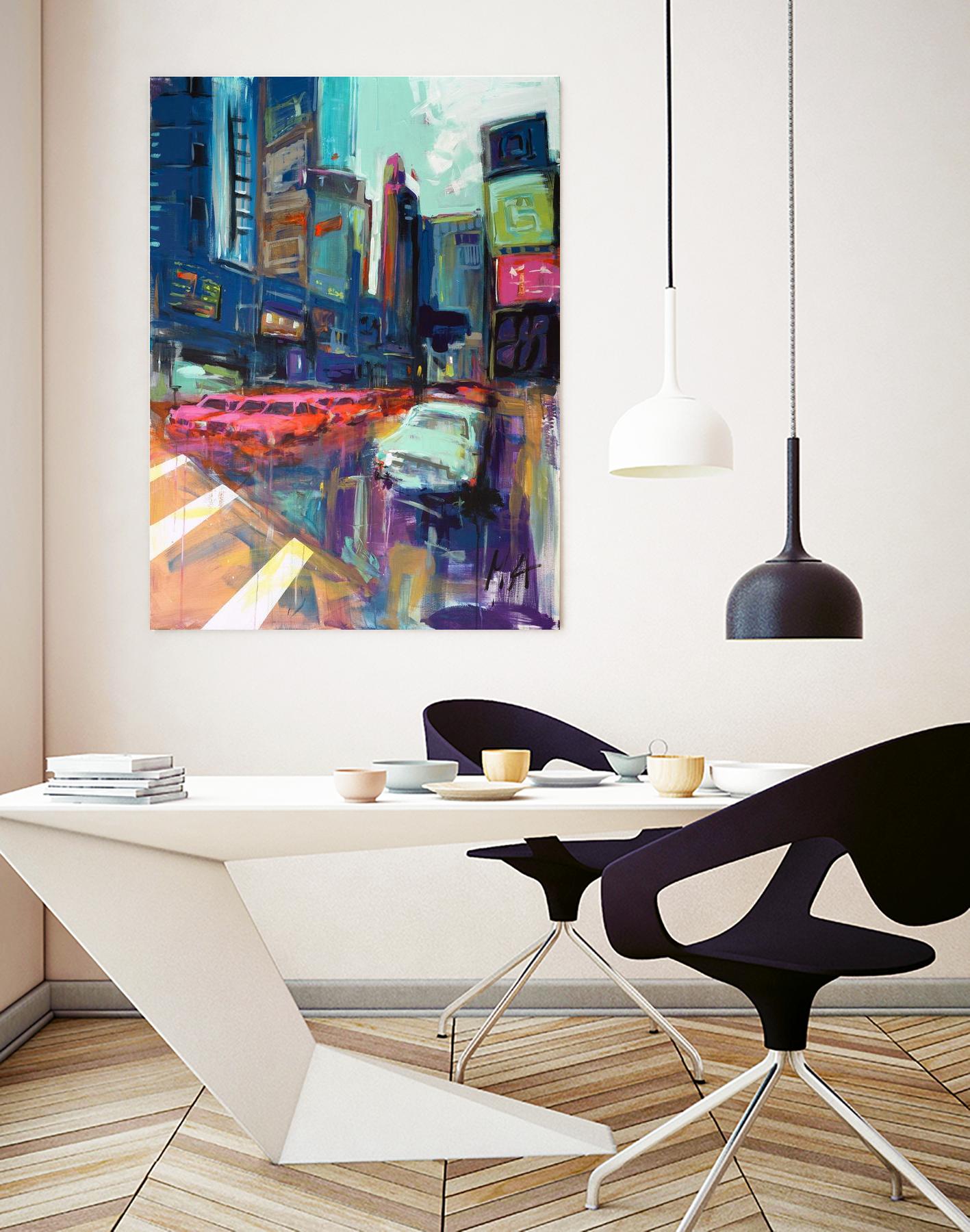 Trafic City by Marc Archambault on GIANT ART - pink architecture artistes du québec