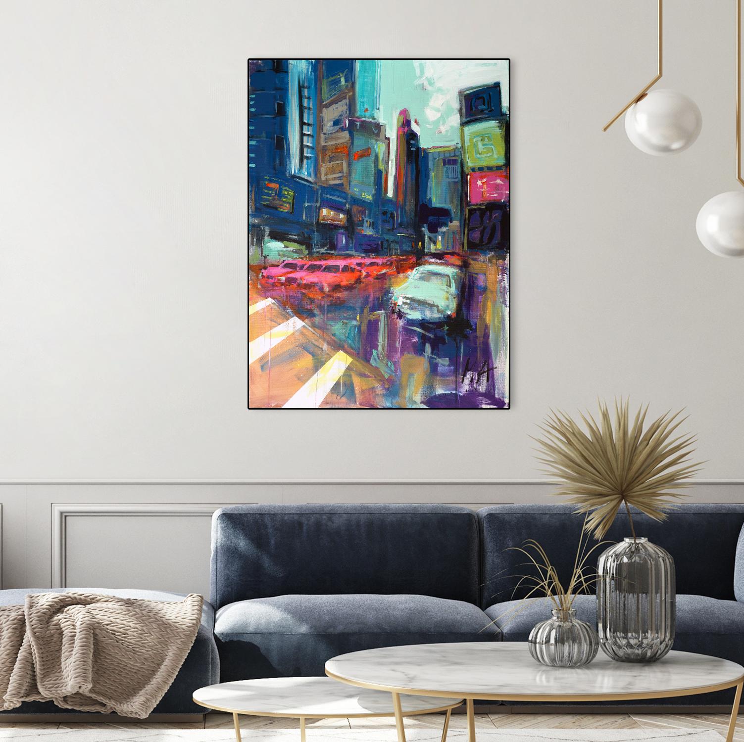 Trafic City by Marc Archambault on GIANT ART - pink city scene
