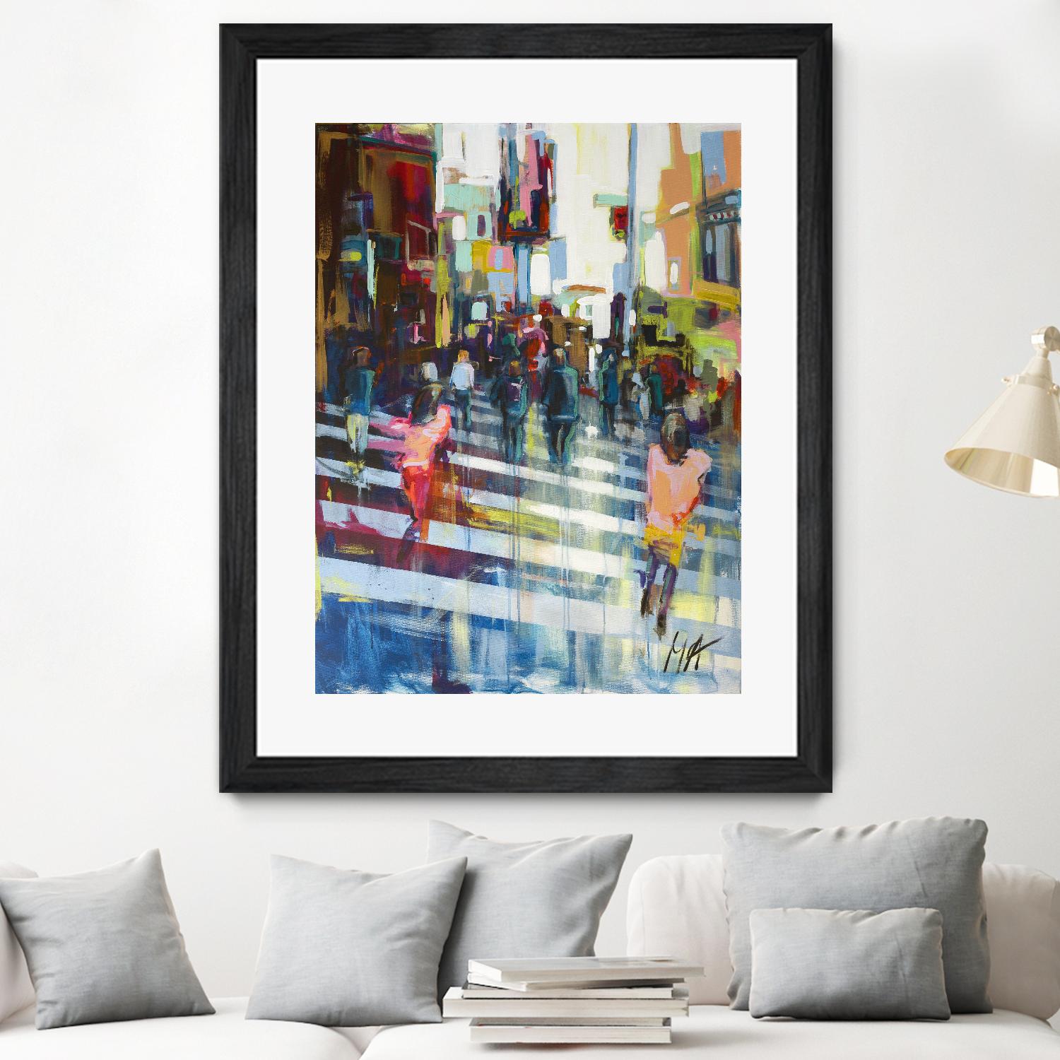 Vie City by Marc Archambault on GIANT ART - orange figurative pietons