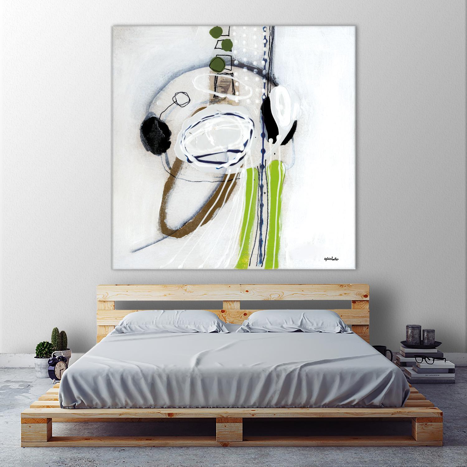 Tour de piste 4 by Sylvie Cloutier on GIANT ART - green abstract