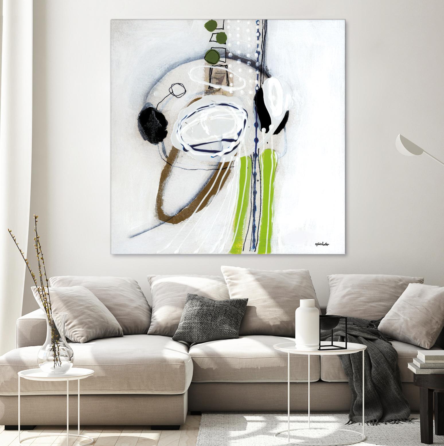Tour de piste 4 by Sylvie Cloutier on GIANT ART - green abstract