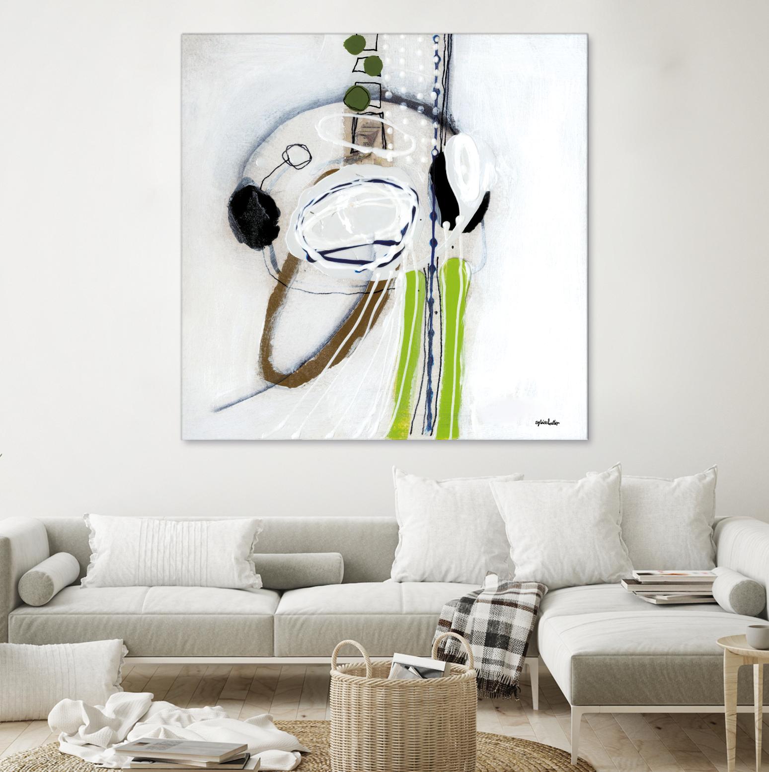 Tour de piste 4 by Sylvie Cloutier on GIANT ART - green abstract