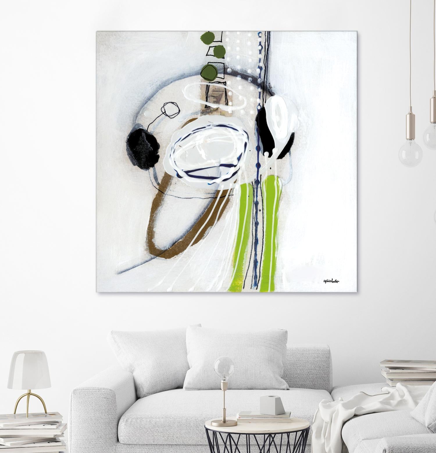 Tour de piste 4 by Sylvie Cloutier on GIANT ART - green abstract