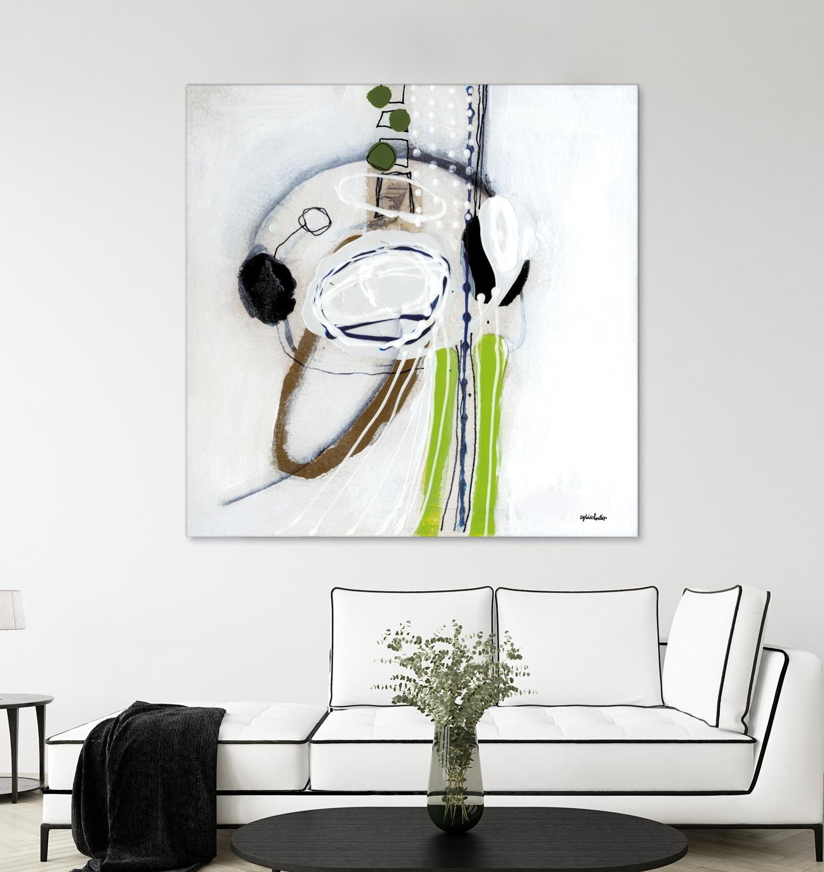 Tour de piste 4 by Sylvie Cloutier on GIANT ART - green abstract