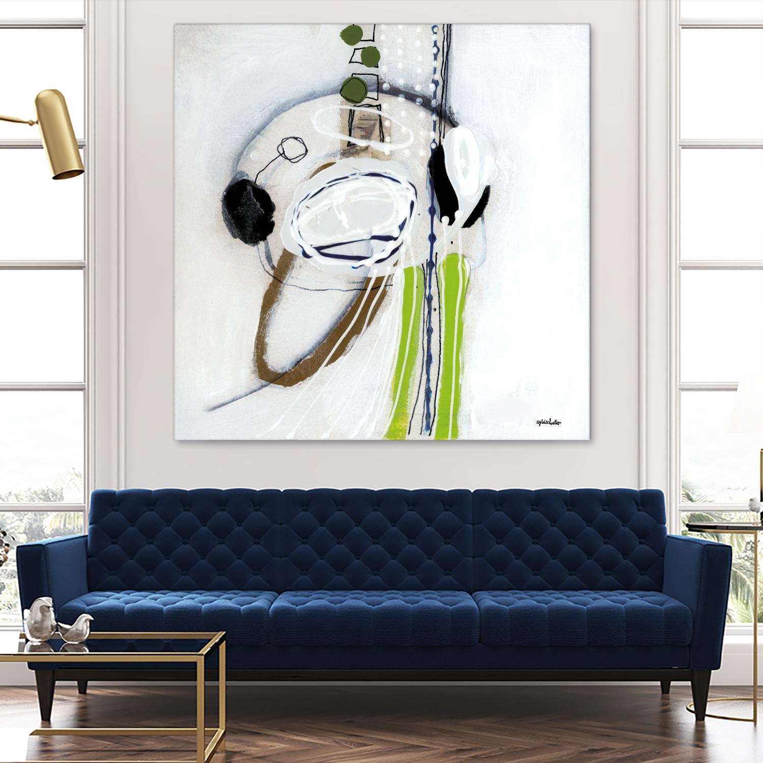 Tour de piste 4 by Sylvie Cloutier on GIANT ART - green abstract