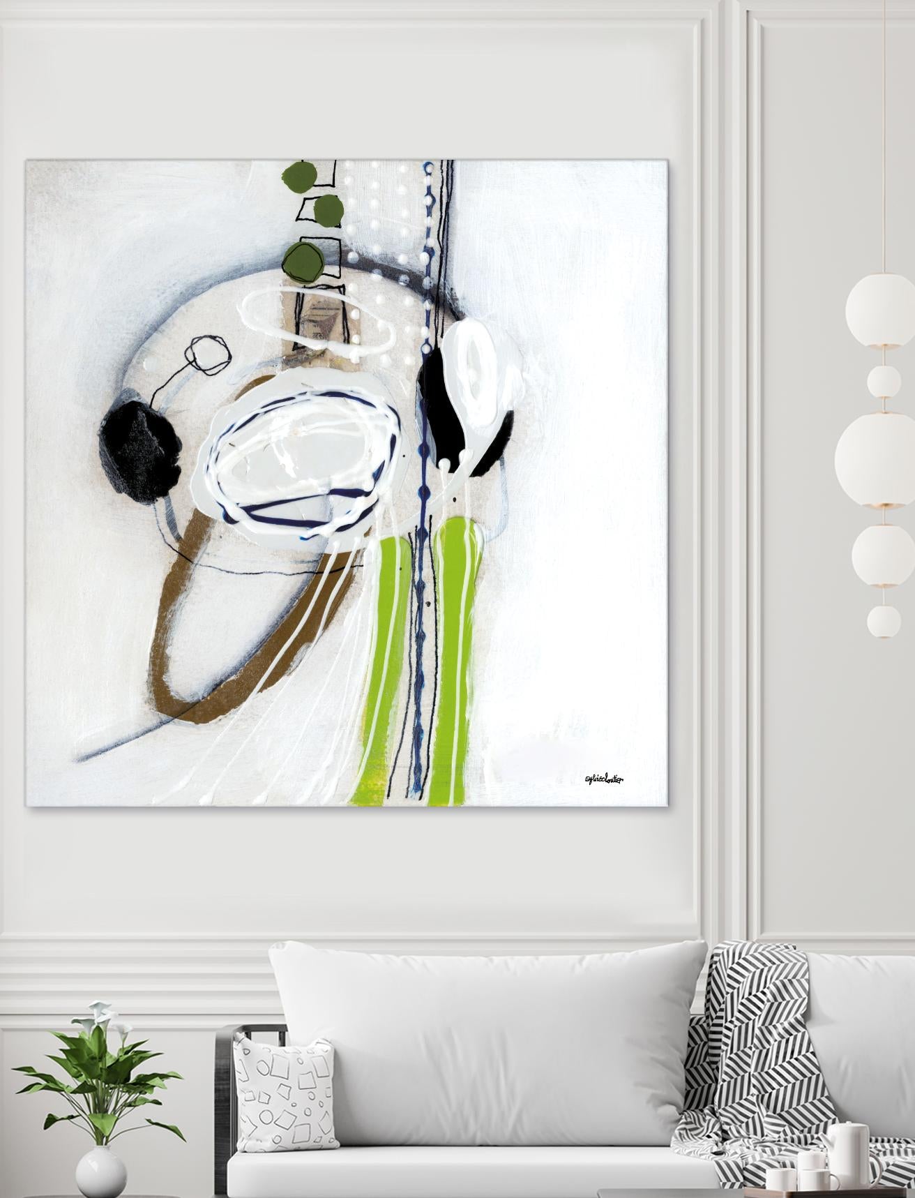 Tour de piste 4 by Sylvie Cloutier on GIANT ART - green abstract