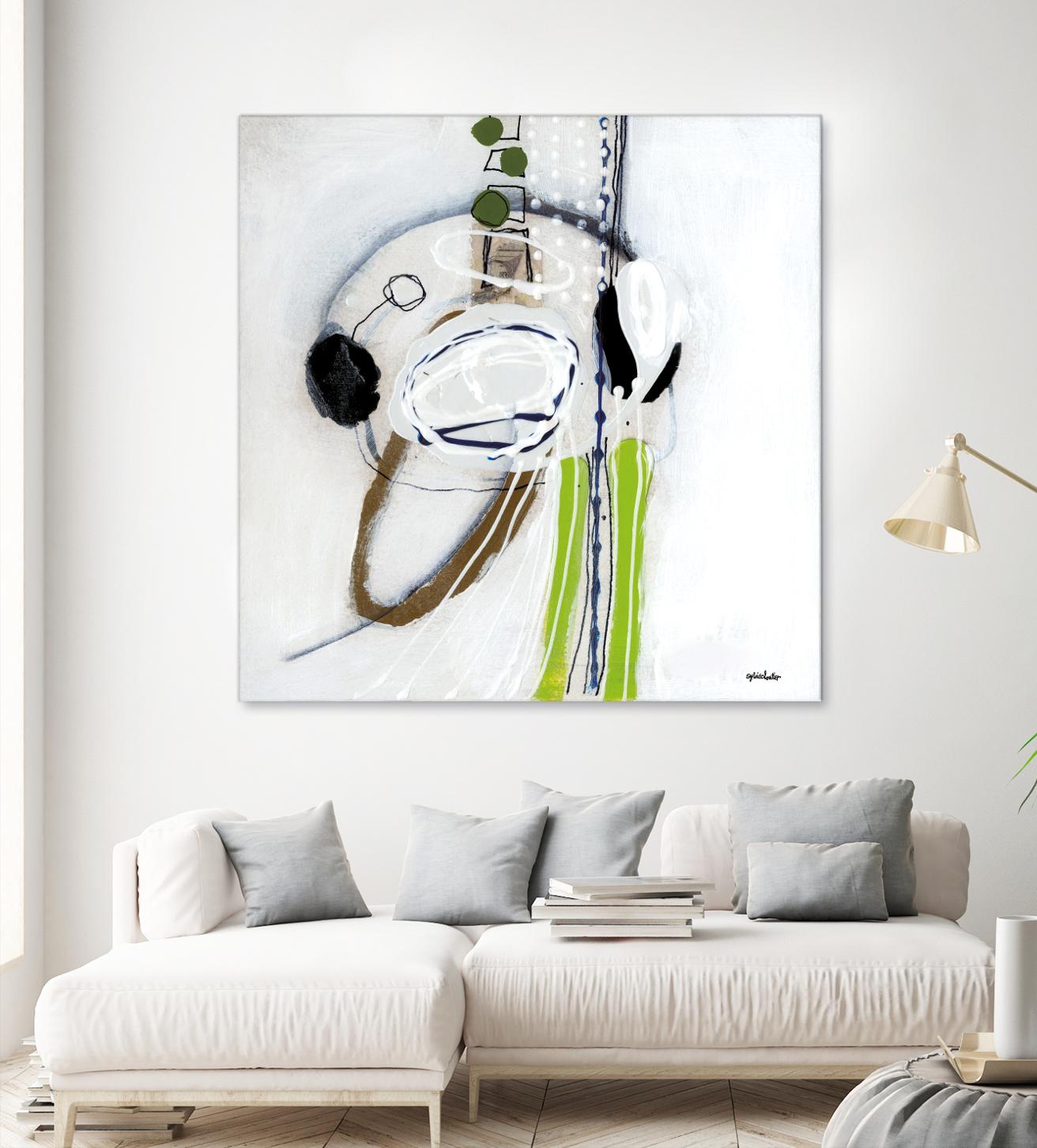 Tour de piste 4 by Sylvie Cloutier on GIANT ART - green abstract