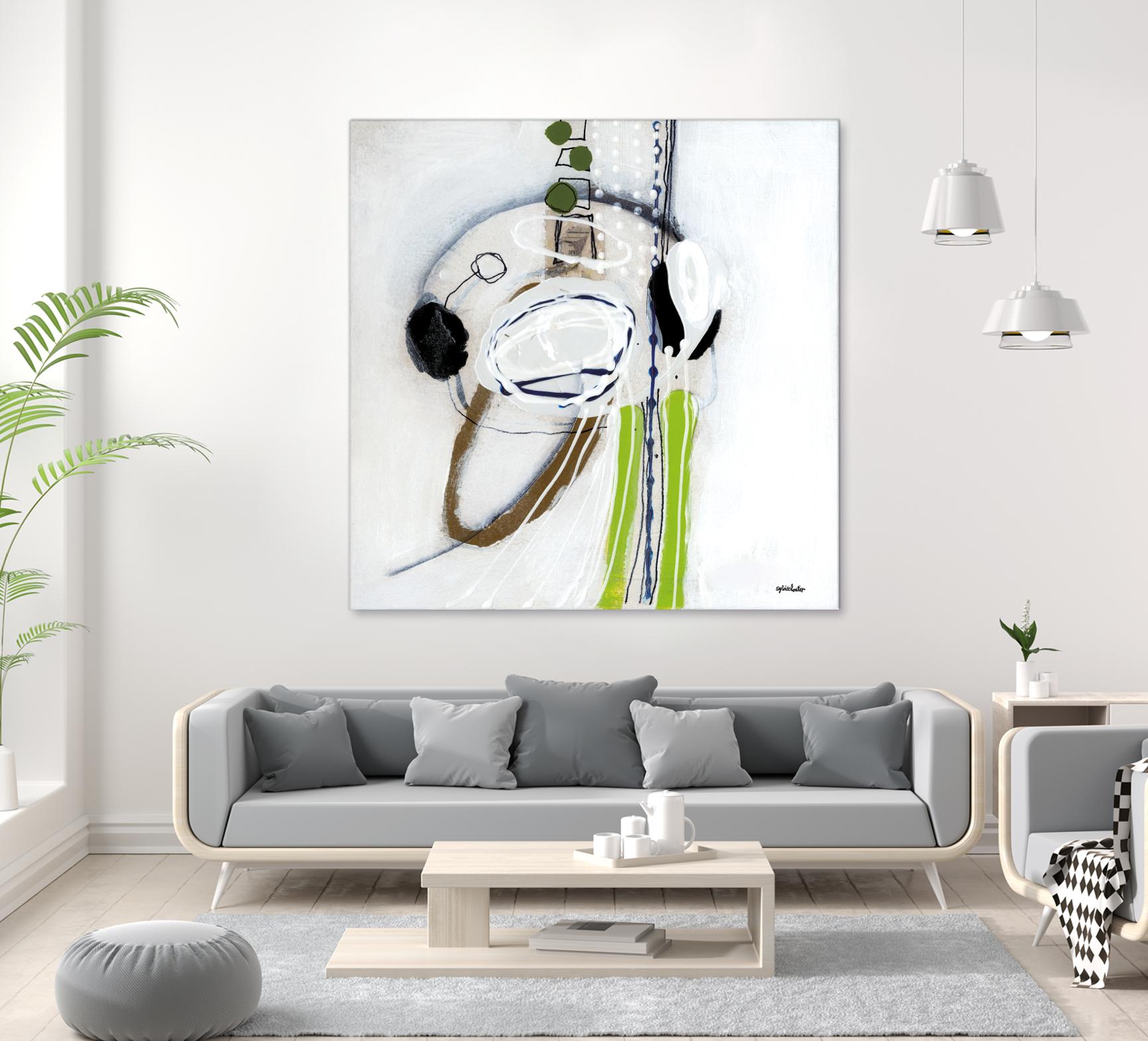 Tour de piste 4 by Sylvie Cloutier on GIANT ART - green abstract