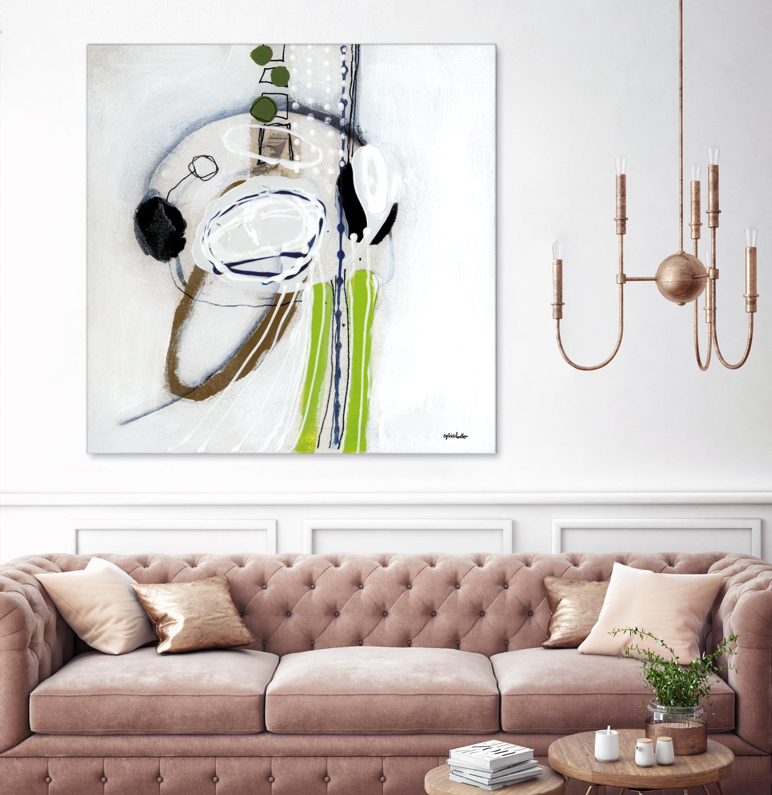 Tour de piste 4 by Sylvie Cloutier on GIANT ART - green abstract