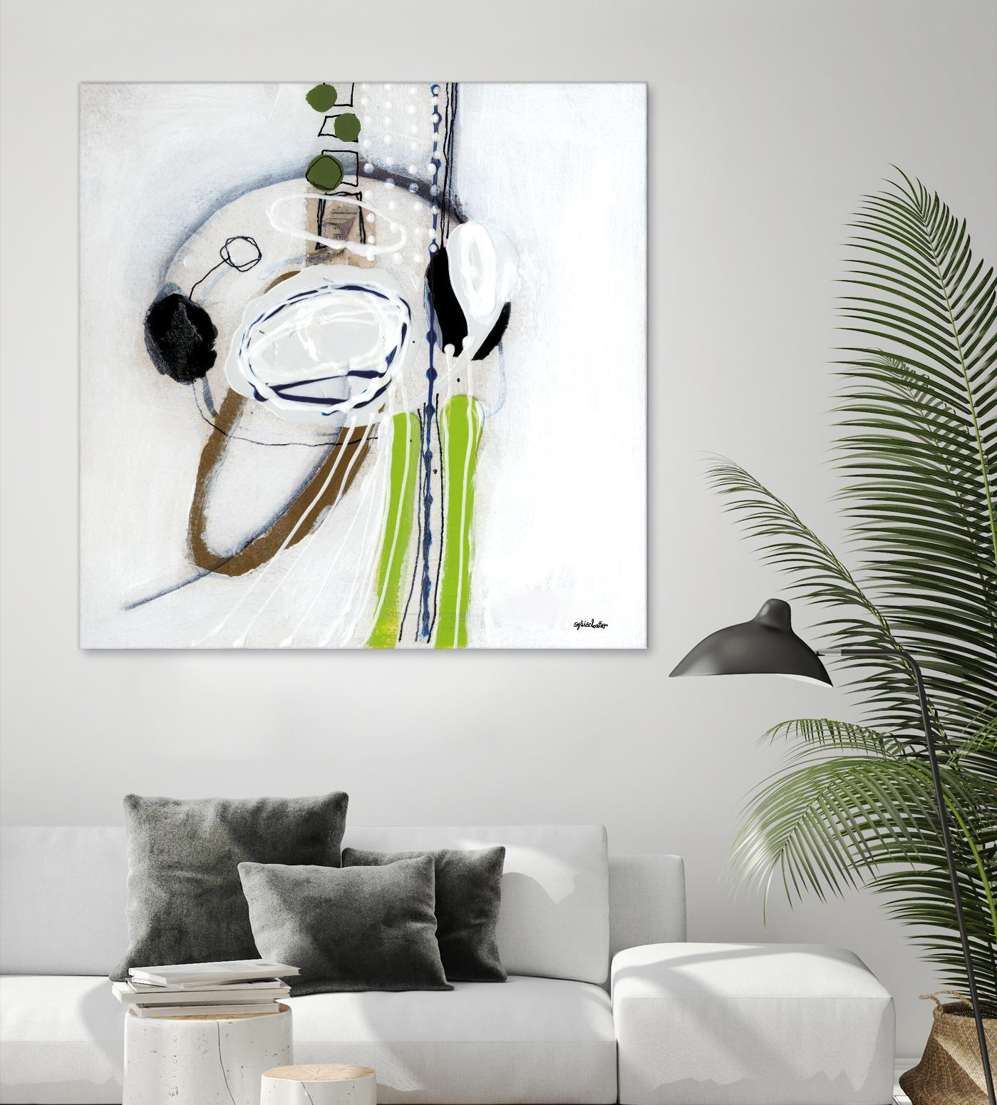 Tour de piste 4 by Sylvie Cloutier on GIANT ART - green abstract