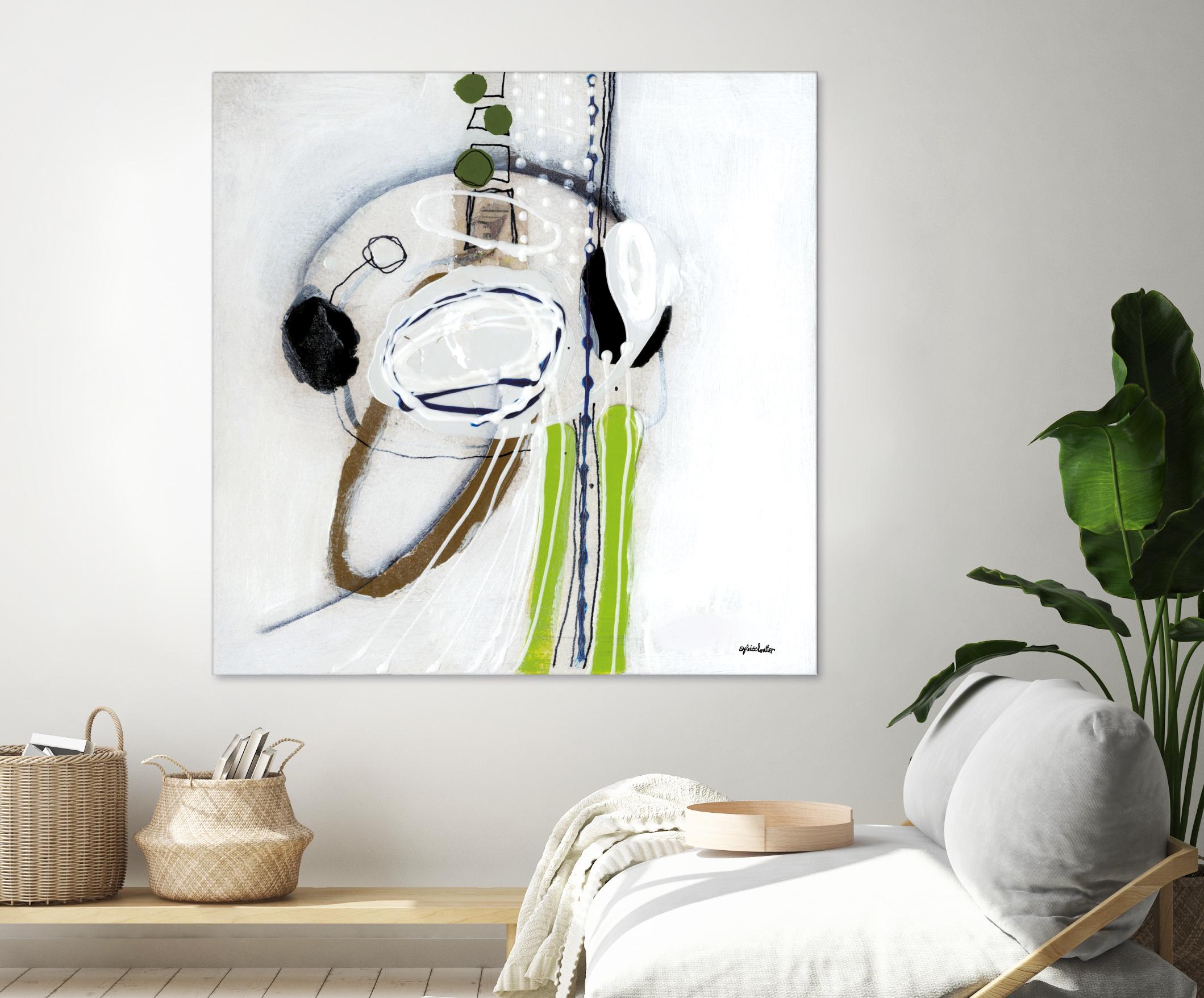 Tour de piste 4 by Sylvie Cloutier on GIANT ART - green abstract