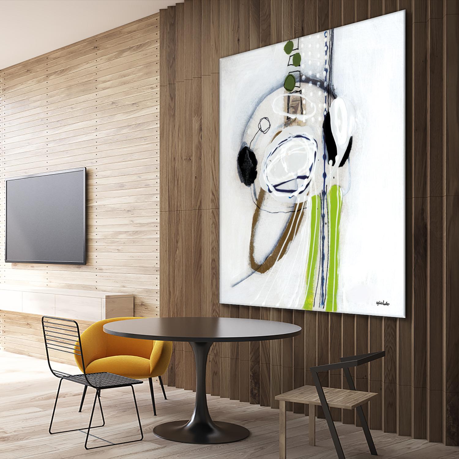 Tour de piste 4 by Sylvie Cloutier on GIANT ART - green abstract