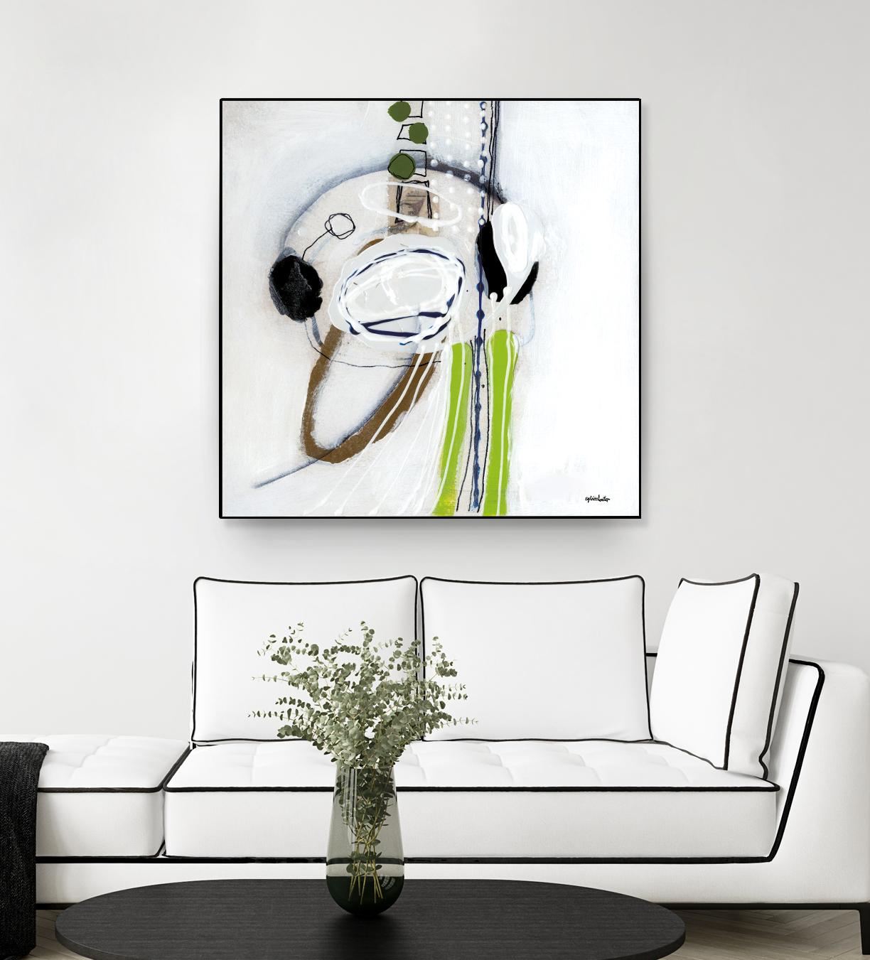 Tour de piste 4 by Sylvie Cloutier on GIANT ART - green abstract