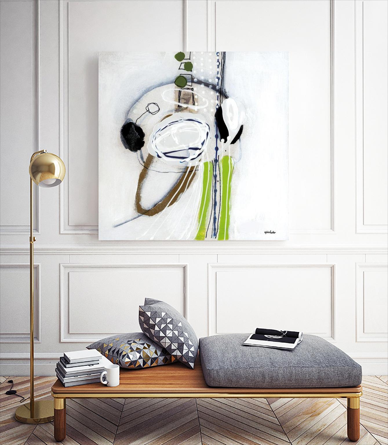 Tour de piste 4 by Sylvie Cloutier on GIANT ART - green abstract